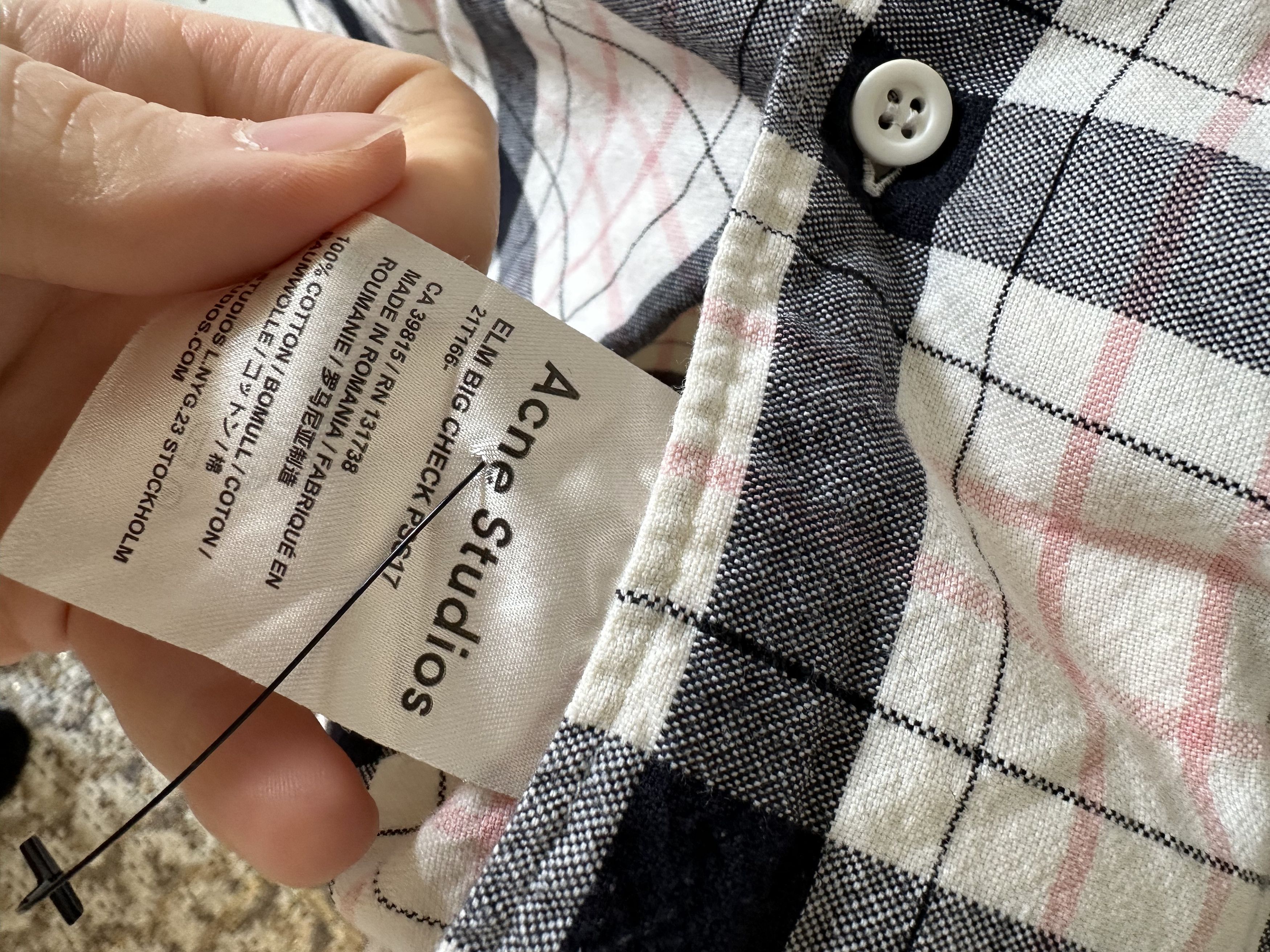 Acne Studios Acne Studios Elms Big Check Camp Collar Shirt Size US S / EU 44-46 / 1 - 4 Thumbnail