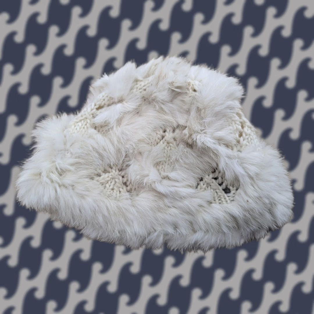Vintage Wigens Rabbit Fur Hat Womens One Size White Stretch Beanie Size ONE SIZE - 1 Thumbnail