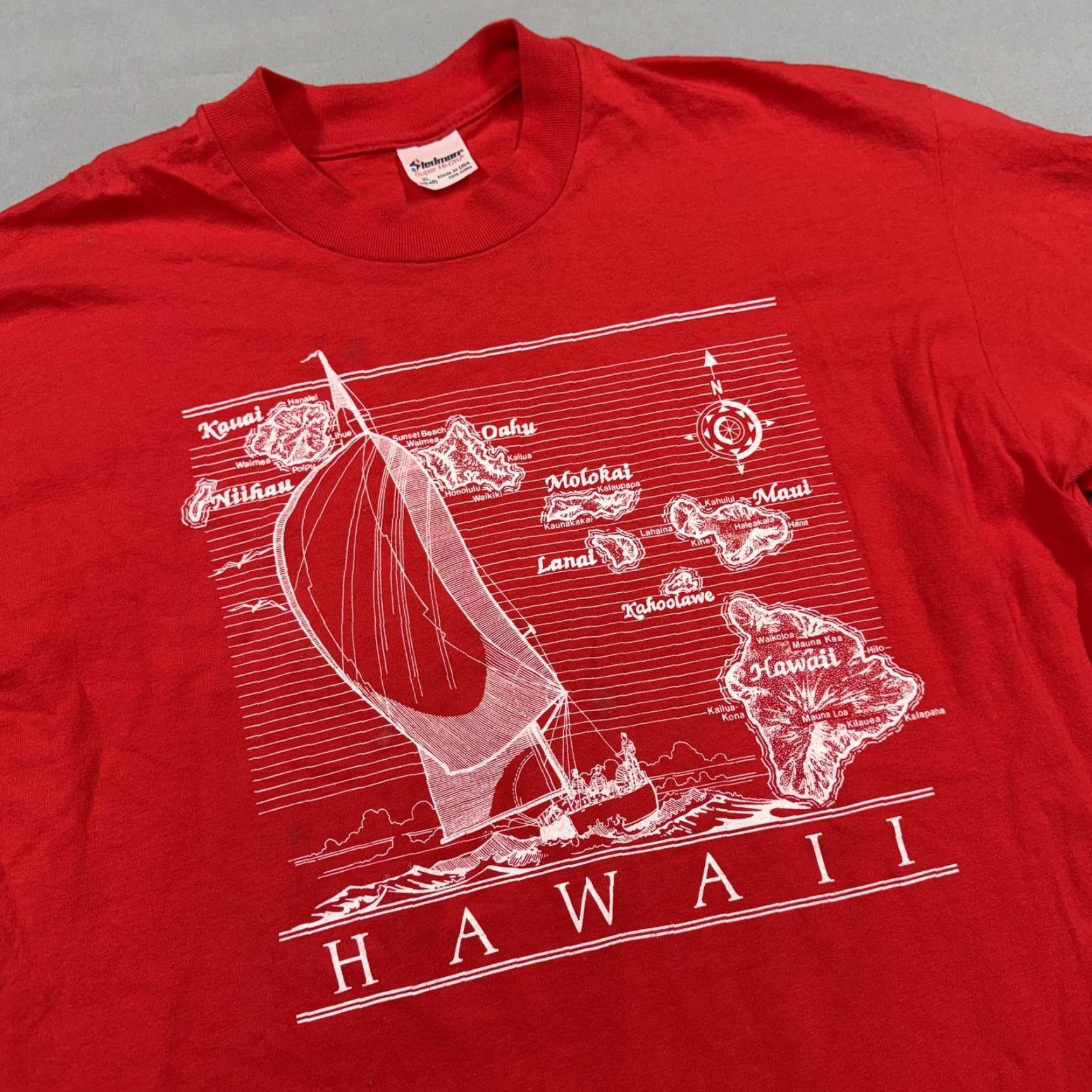 Vintage VINTAGE Hawaii shirt mens XL Red Stedman graphic tee 80s tourist surf beach Mens Size US XL / EU 56 / 4 - 2 Thumbnail