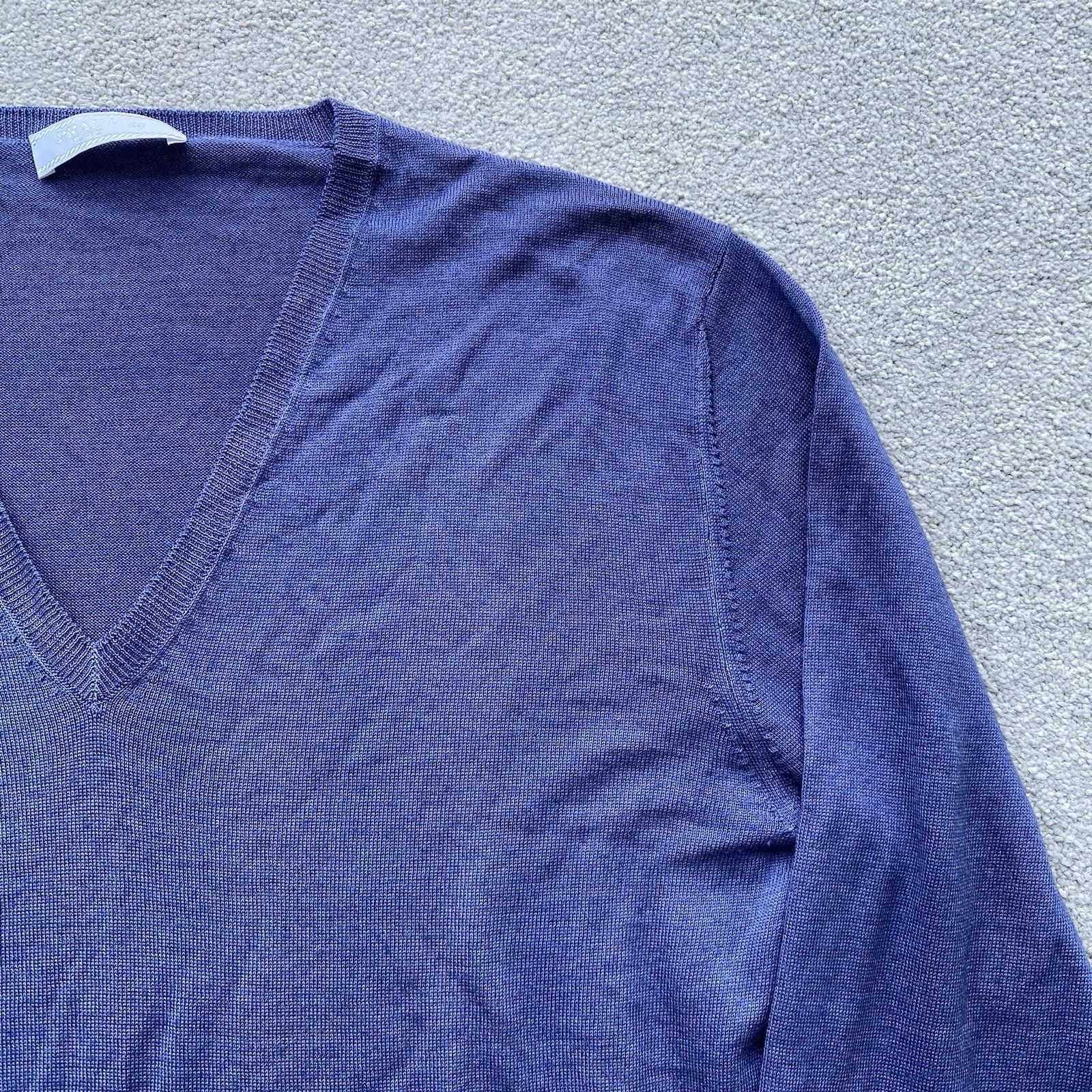 Prada Prada Men’s V Neck Sweater Wool Silk Blend Blue Size 46 Size US S / EU 44-46 / 1 - 2 Thumbnail