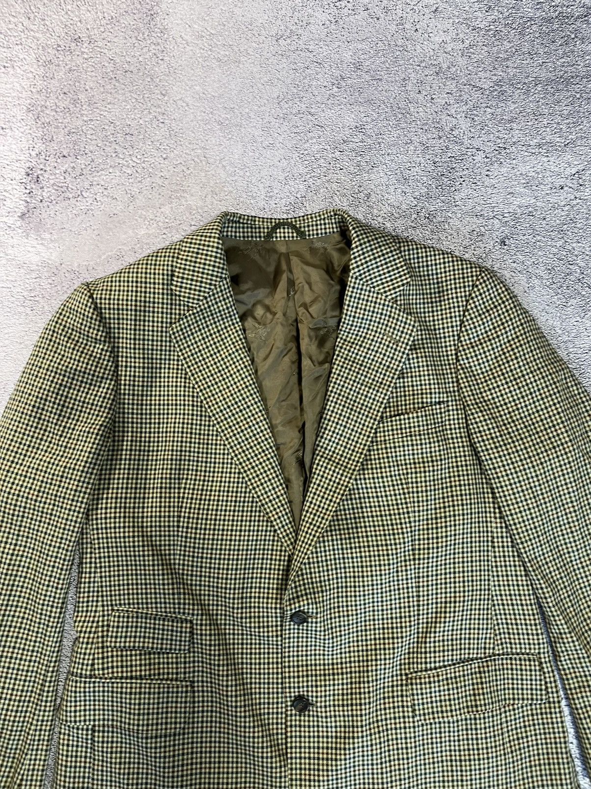 Burberry Prorsum Vtg Burberrys Blazer Jacket 54 US44 Wool Silk Check Germany Size 44R - 3 Thumbnail