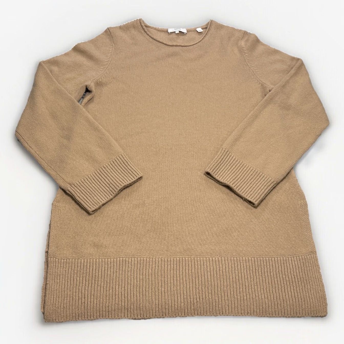 Vince Vince Women’s Cashmere Tunic Sweater Long Sleeve Crew Neck Brown Large Casual Size L / US 10 / IT 46 - 3 Thumbnail