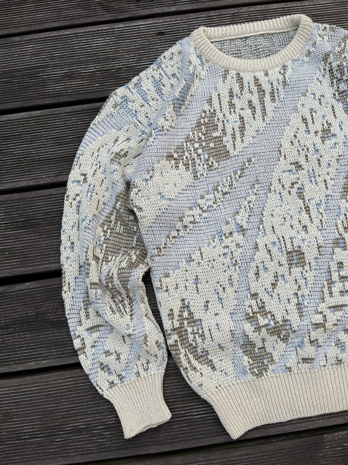 Vintage Real Vintage 90's Braided Boxy Fit Sweater Print Size US M / EU 48-50 / 2 - 2 Thumbnail