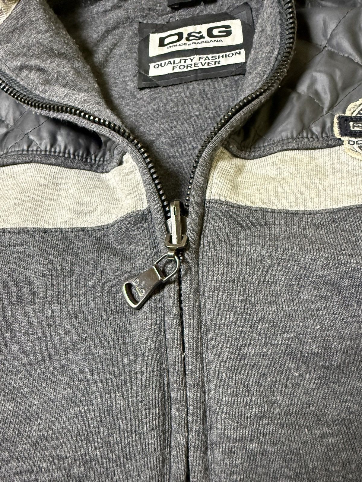 Dolce & Gabbana AW2007 Dolce & Gabbana Quilted Zip-up Grey Jacket Size US L / EU 52-54 / 3 - 12 Thumbnail