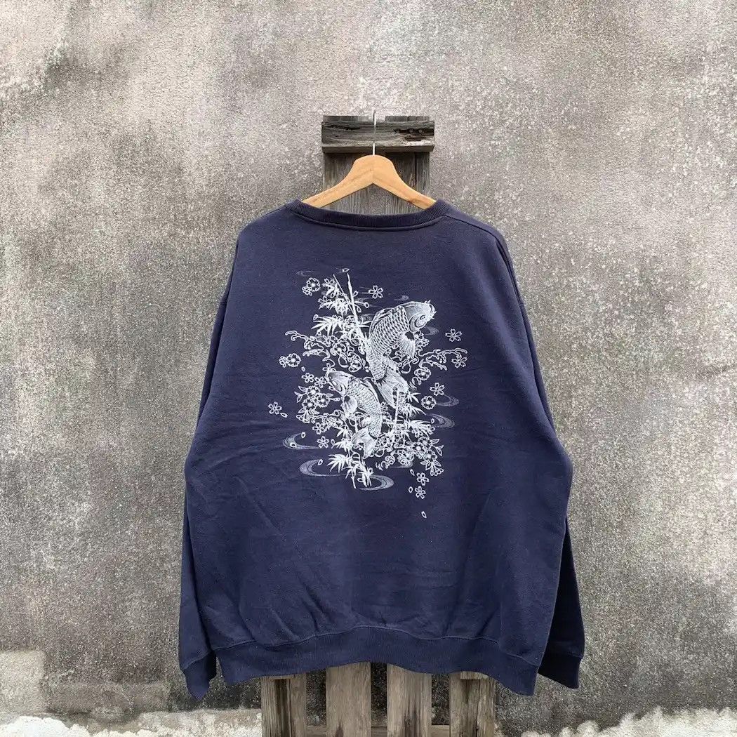 Designer × Japanese Brand × Vintage Japanese Vintage Fish Koi Crewneck Baggy Sukajan Sweater Size US XL / EU 56 / 4 - 1 Thumbnail