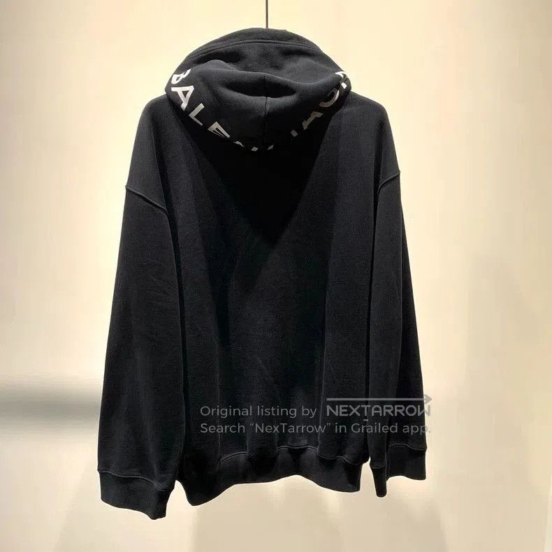 Balenciaga Balenciaga Black Logo Hoodie Sweatshirt. Size US S / EU 44-46 / 1 - 7 Thumbnail