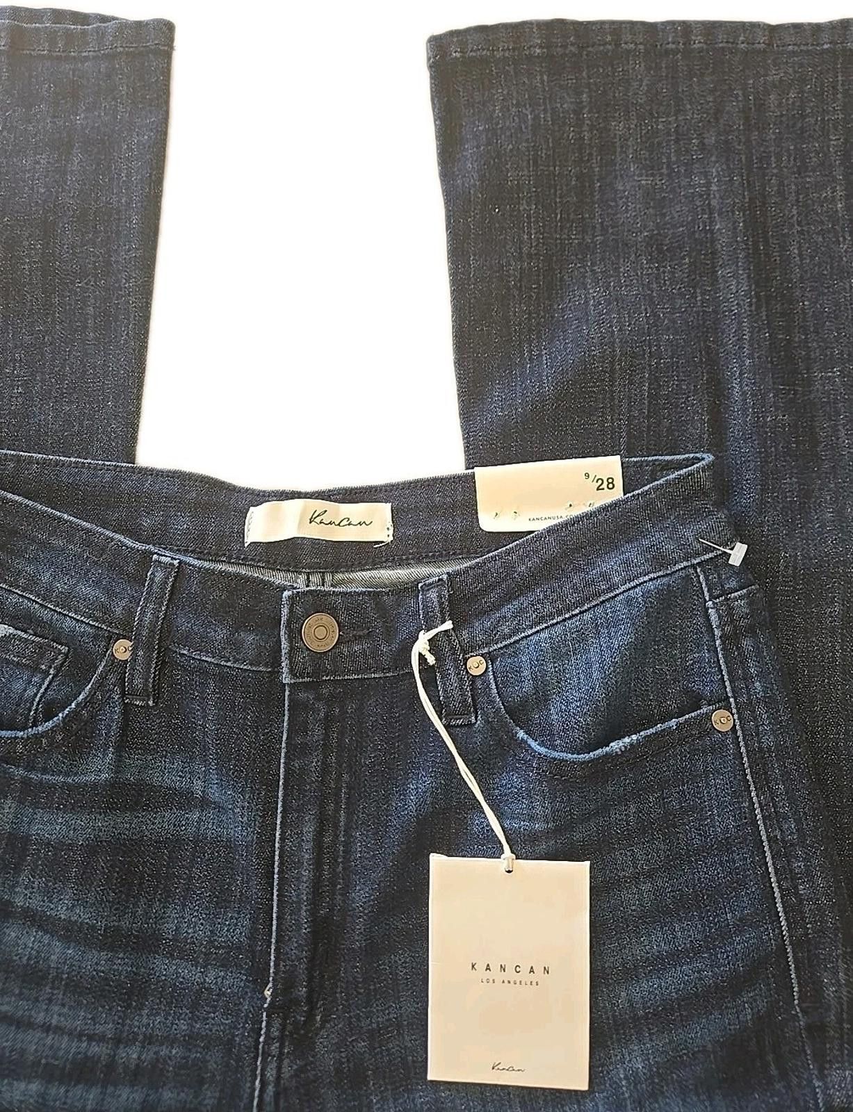 Kancan USA Kancan Jeans 9/28 Wide Leg Blue Denim Dark Wash Stretch NWT Size 28" / US 6 / IT 42 - 3 Thumbnail