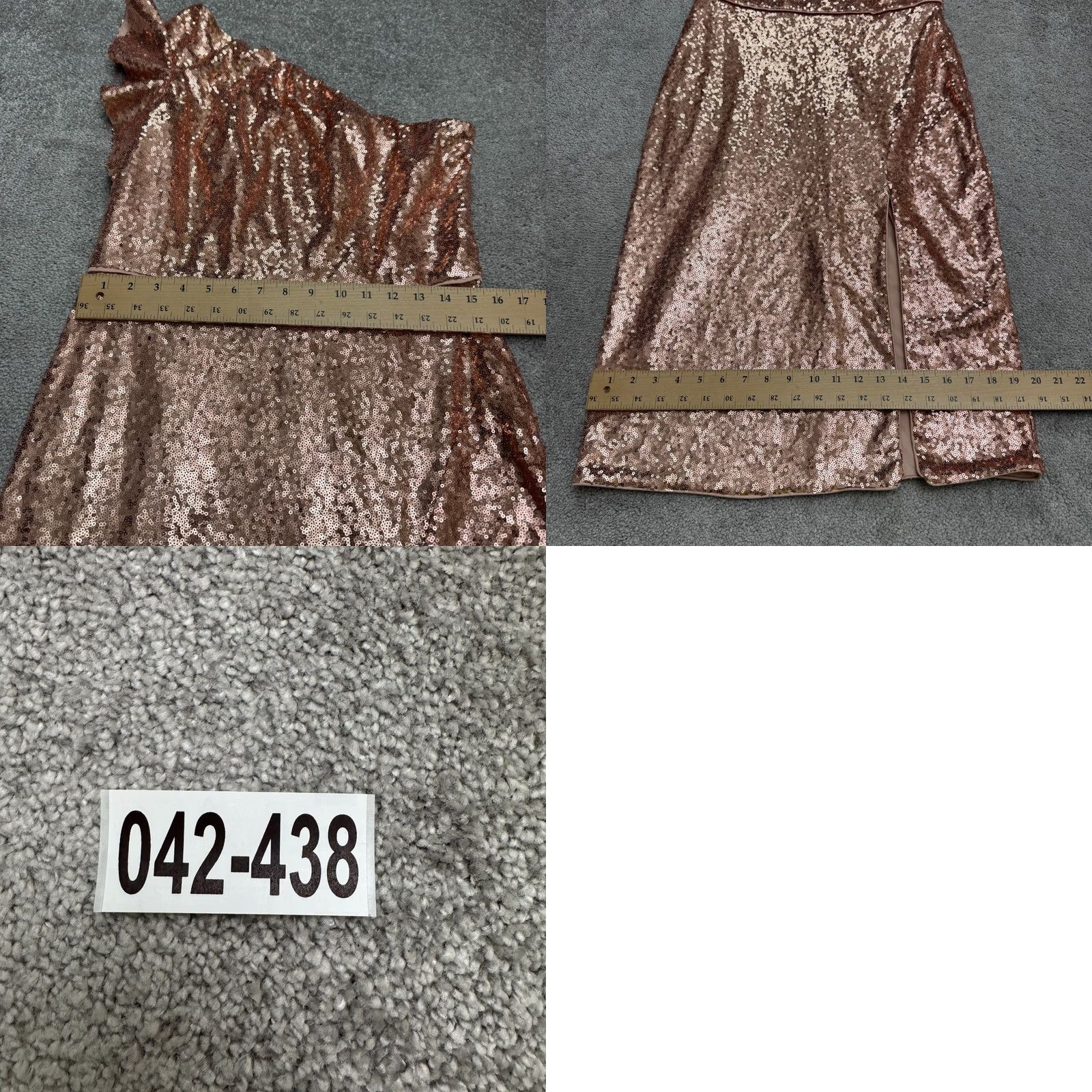 Mac Duggal Mac Duggal Womens One Shoulder Sequin Midi Dress Size 10 Rose Gold Size L / US 10 / IT 46 - 9 Thumbnail