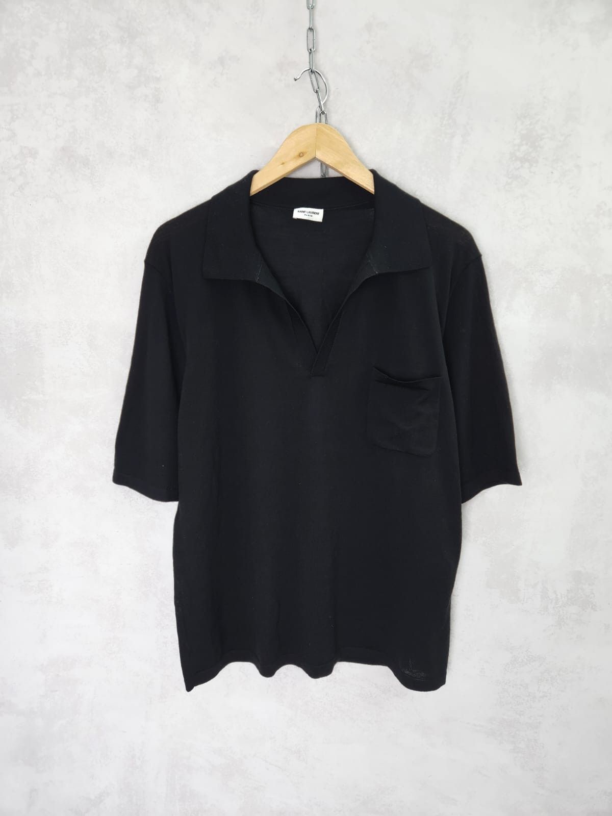 Saint Laurent Paris Saint Laurent Paris Black Italy Polo Shirt Size US L / EU 52-54 / 3 - 1 Thumbnail
