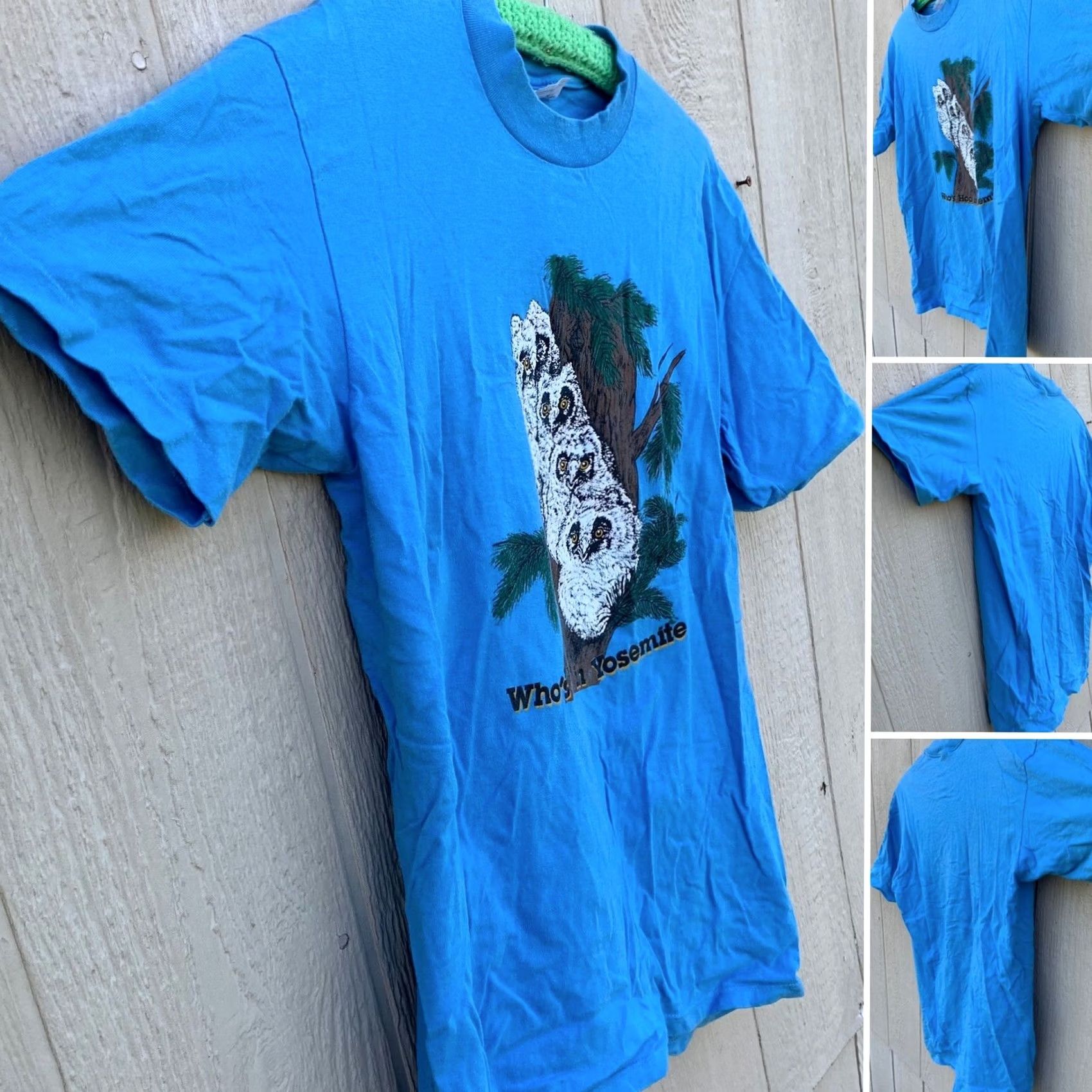 Vintage VINTAGE Who’s Hoo in Yosemite t-shirt Owl Owls Blue L 42-44 Men Shirt Size L Graphic Print Yosemite 90s Nature Owl Mens Size US L / EU 52-54 / 3 - 2 Thumbnail