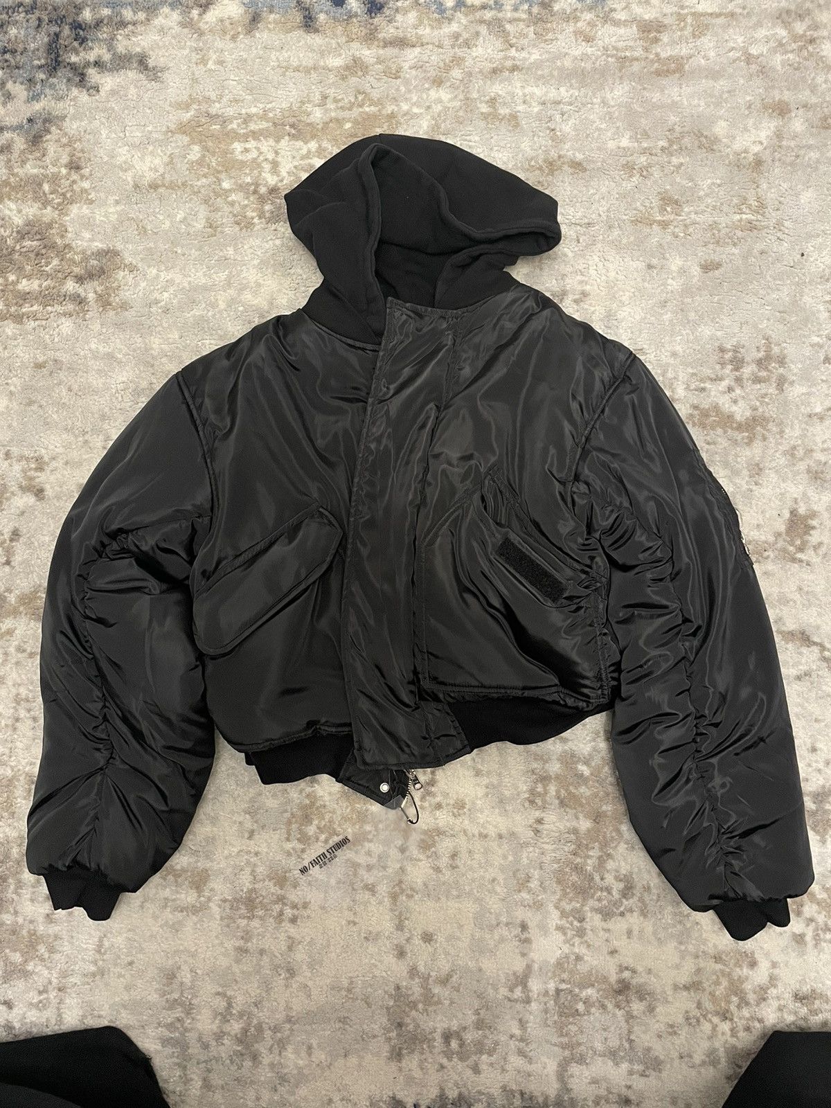 Image of No Faith Studios Bomber in Black, Men's (Size Small)