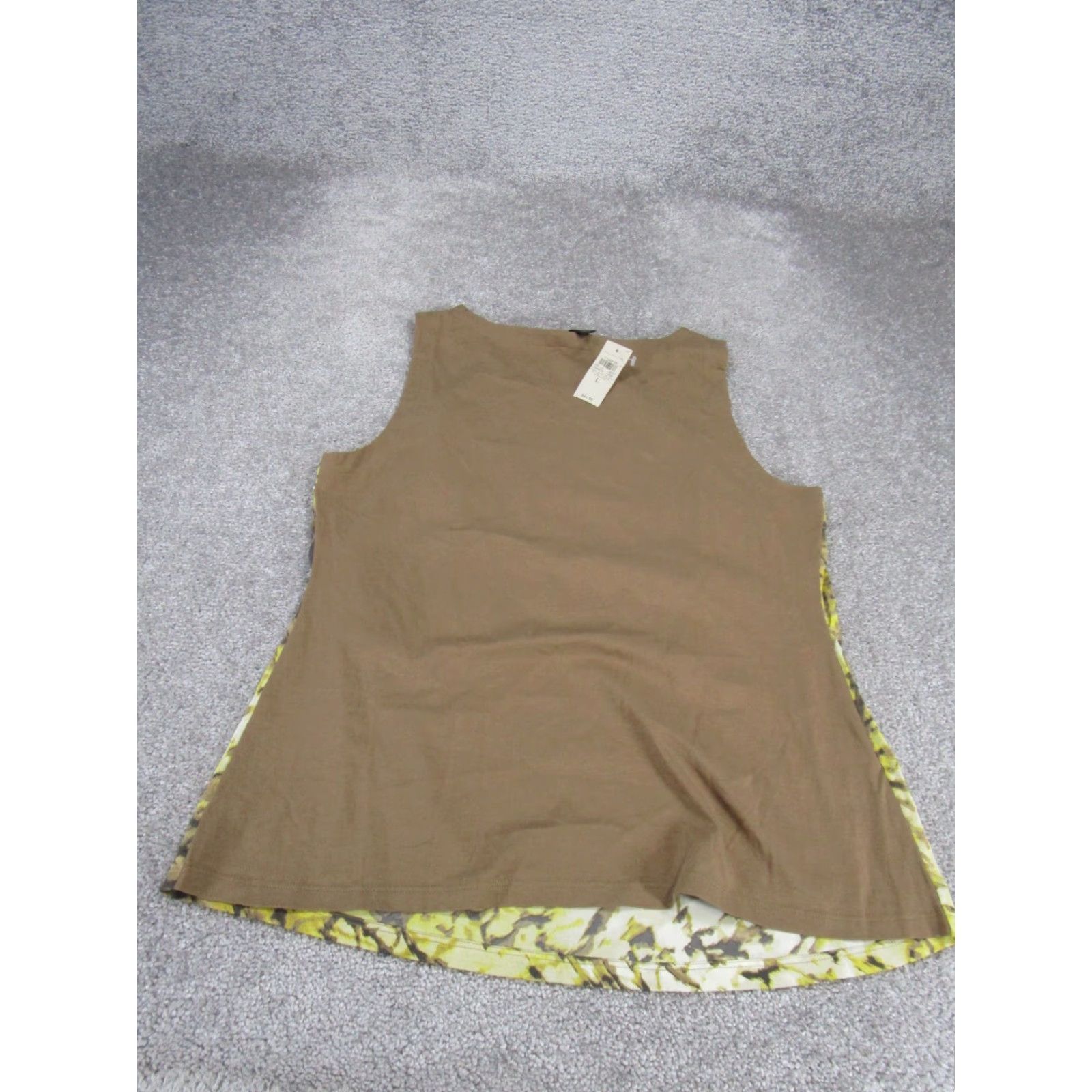 Vintage ANN TAYLOR Shirt Womens Large Sleeveless Yellow Camisole NEW Size L / US 10 / IT 46 - 3 Thumbnail
