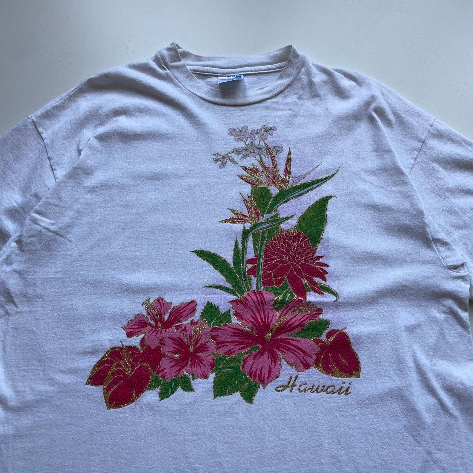 Hanes Vintage Hawaii Flower Wildlife Floral Art T Shirt XL Hanes Size US XL / EU 56 / 4 - 2 Thumbnail