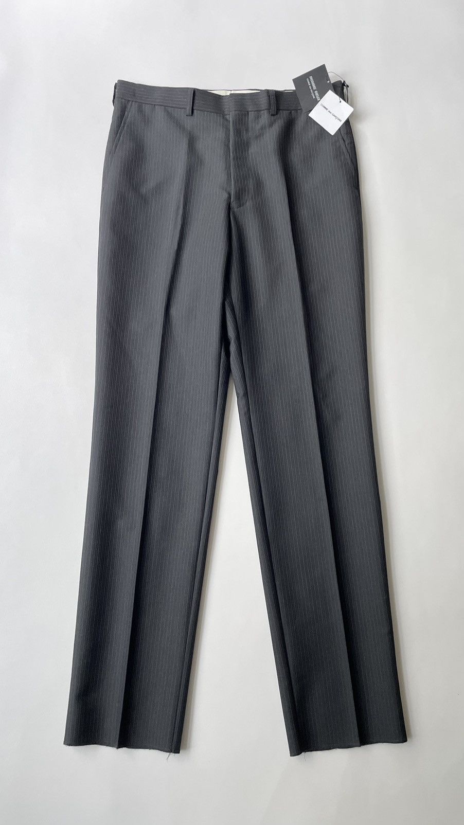 Comme des Garcons A/W 11 Dark Grey Pinstripe Wool Trousers Size US 34 / EU 50 - 1 Thumbnail