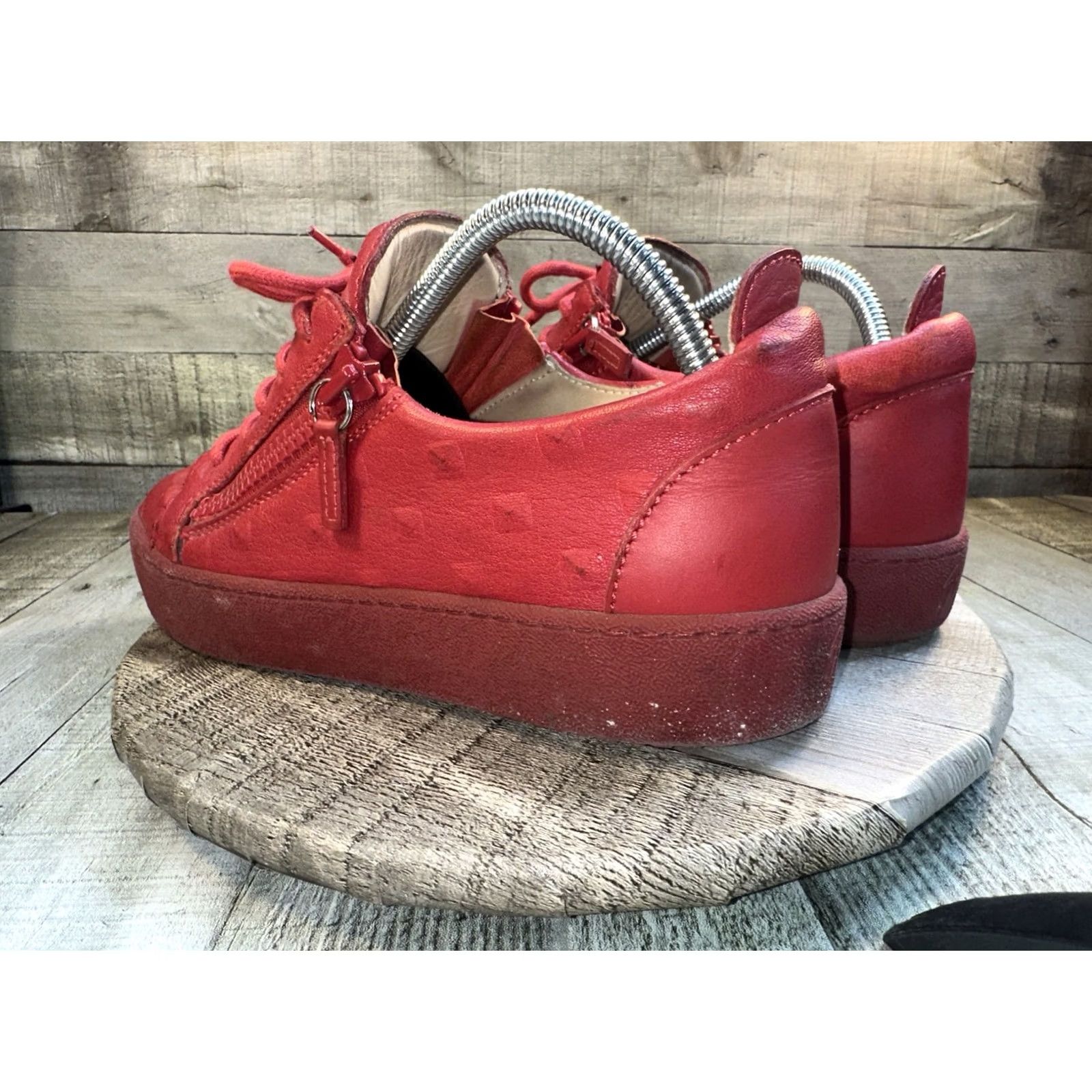 Giuseppe Zanotti Giuseppe Zanotti Mens Sneakers Size 8 / 41 Red Leather Sneaker Mens Shoes Red 41 Size US 8 / EU 41 - 4 Thumbnail