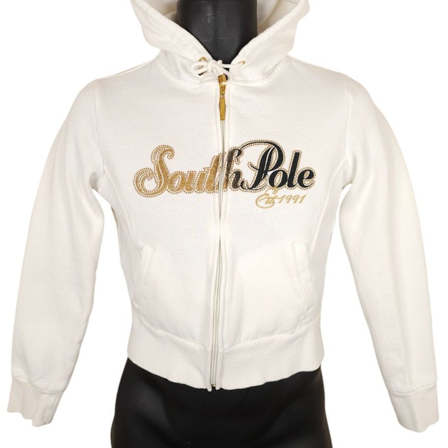 Southpole Southpole Sweatshirt Hoodie Womens Size Small White Crop Top Size S / US 4 / IT 40 - 1 Thumbnail