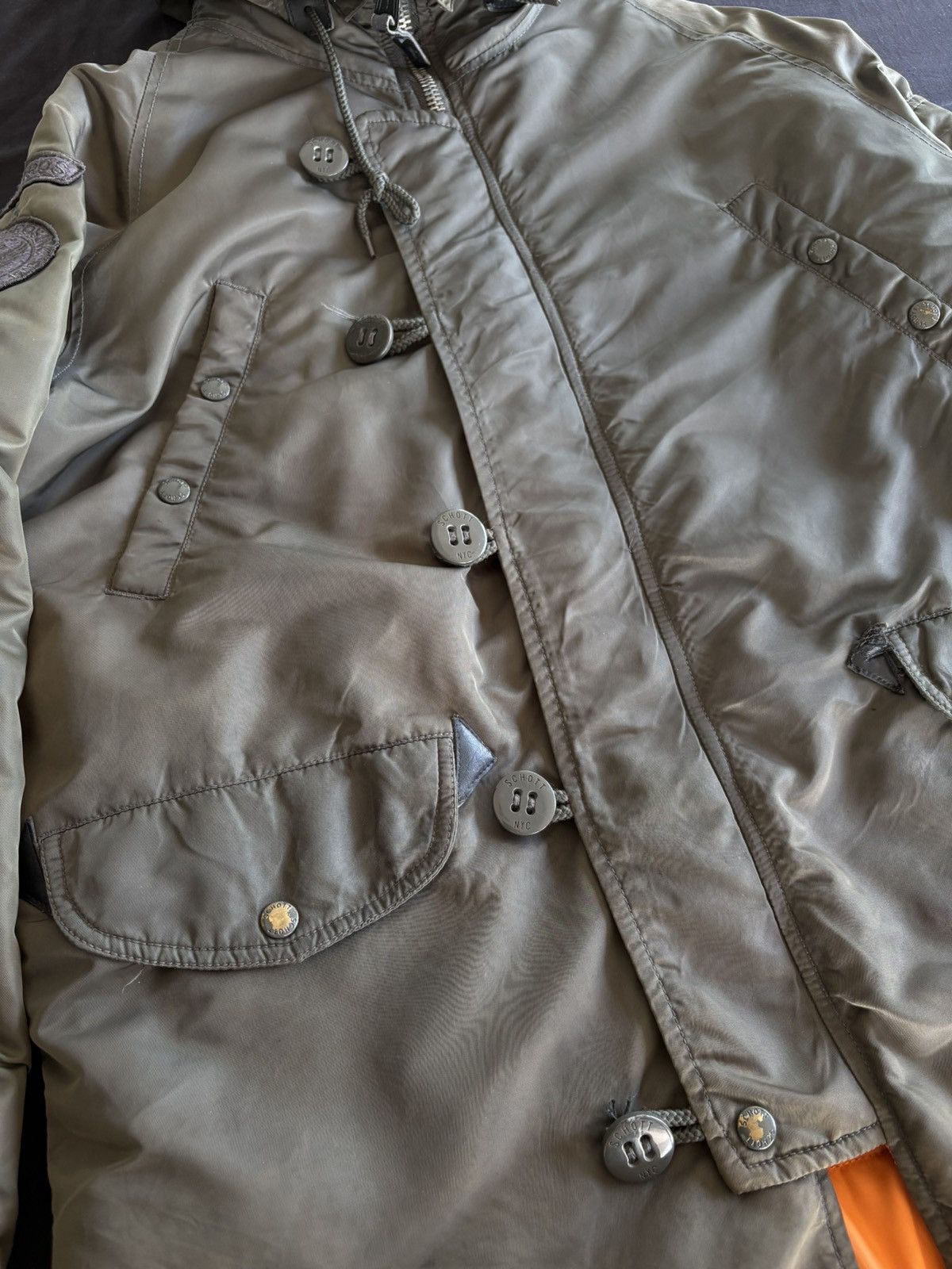 Schott Schott N.Y.C. Olive Green N-3B Snorkel Faux Fur Parka Jacket Size US M / EU 48-50 / 2 - 12 Thumbnail
