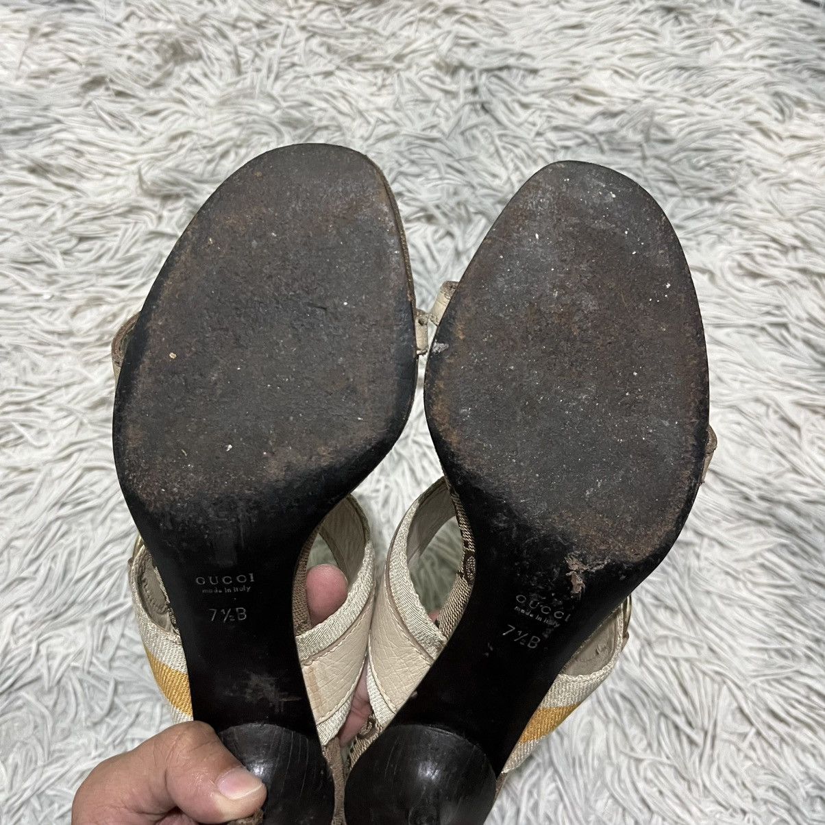 Gucci Vintage Gucci Horsebit Canvas GG Heels Size US 7.5 / IT 37.5 - 8 Thumbnail