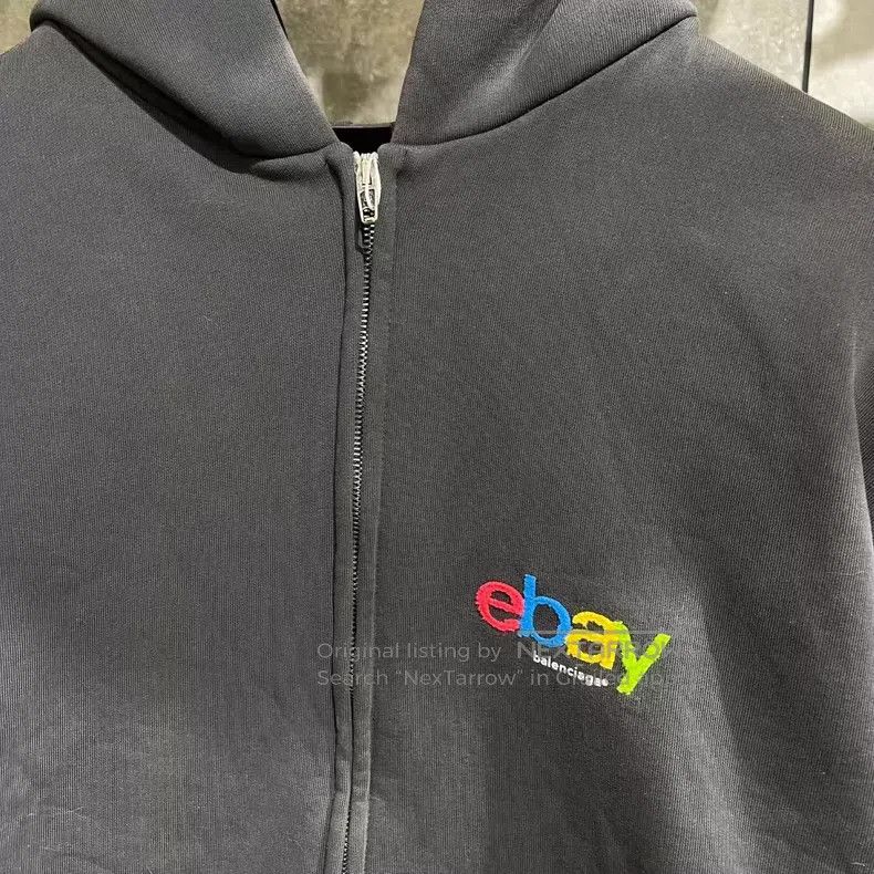 Balenciaga Balenciaga Embroidered Colorful Letter Washed Zip-Up Hoodi Size US XL / EU 56 / 4 - 4 Thumbnail
