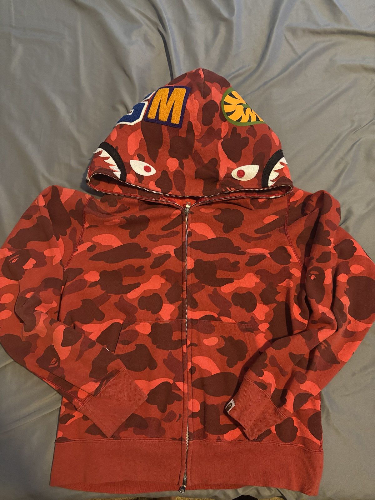 Bape red bape zip up hoodie Size US L / EU 52-54 / 3 - 1 Thumbnail