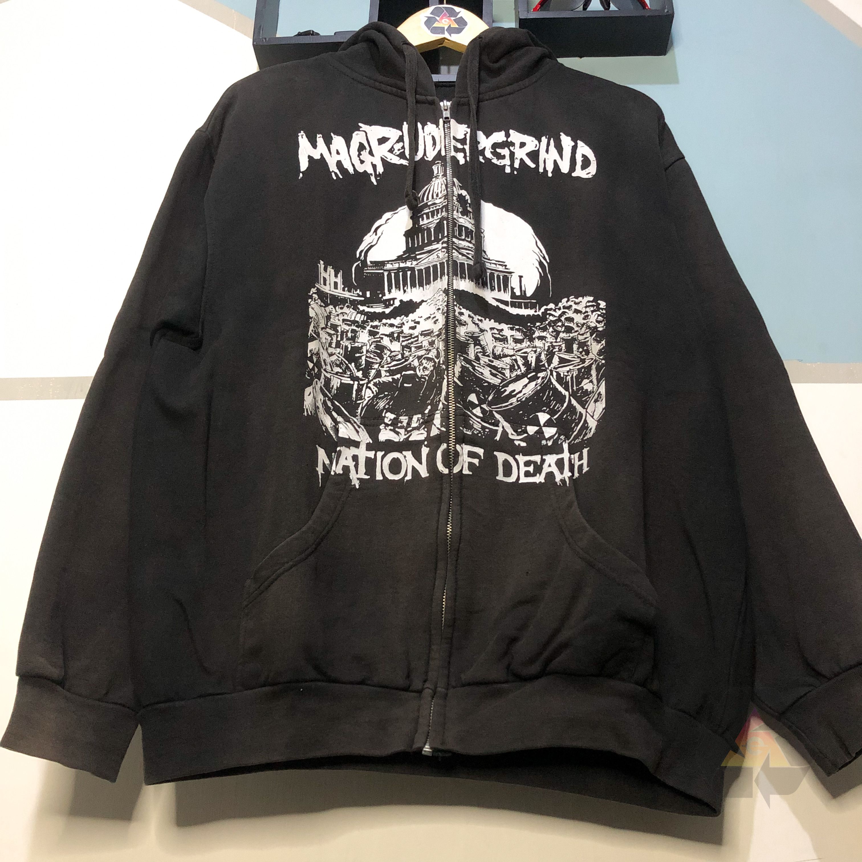 Band Tees RARE Magrudergrind Nation Of Death Y2k Zip Hoodie Size US L / EU 52-54 / 3 - 4 Thumbnail