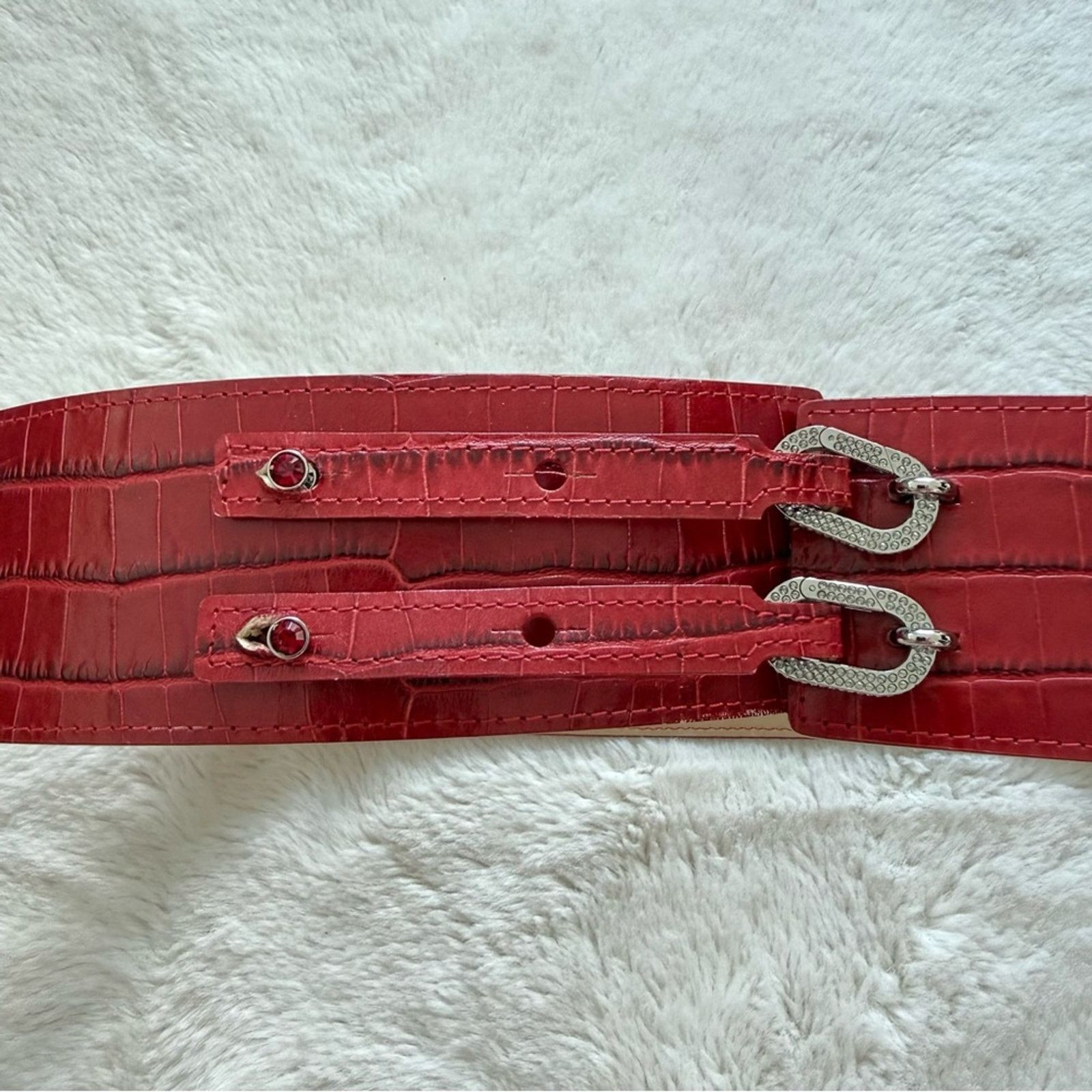 Swarovski SWAROVSKI women leather wide belt size M/L Authentic Size ONE SIZE - 2 Thumbnail