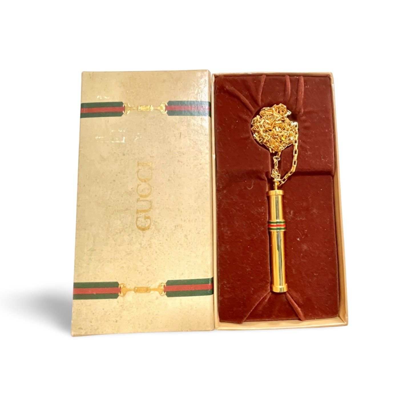 Gucci Vintage Gucci golden stick perfume bottle necklace. Webbing Size ONE SIZE - 7 Thumbnail