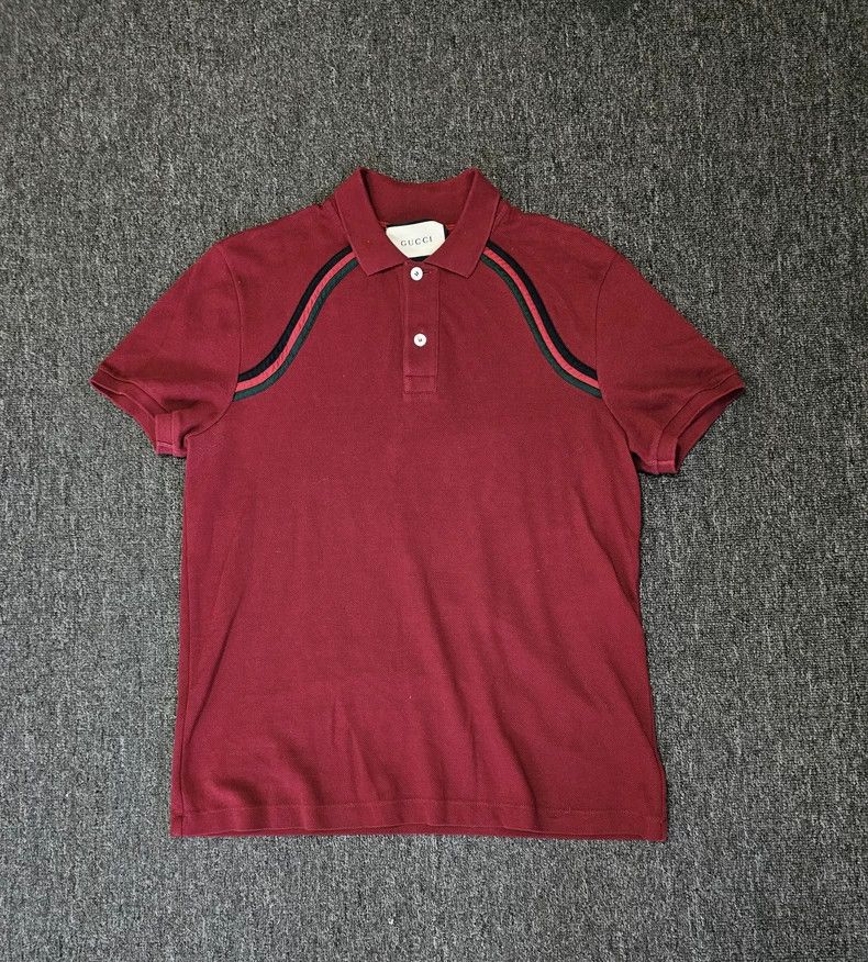 Gucci Gucci Red Short-Sleeve Polo Shirt-yf Size US M / EU 48-50 / 2 - 1 Thumbnail
