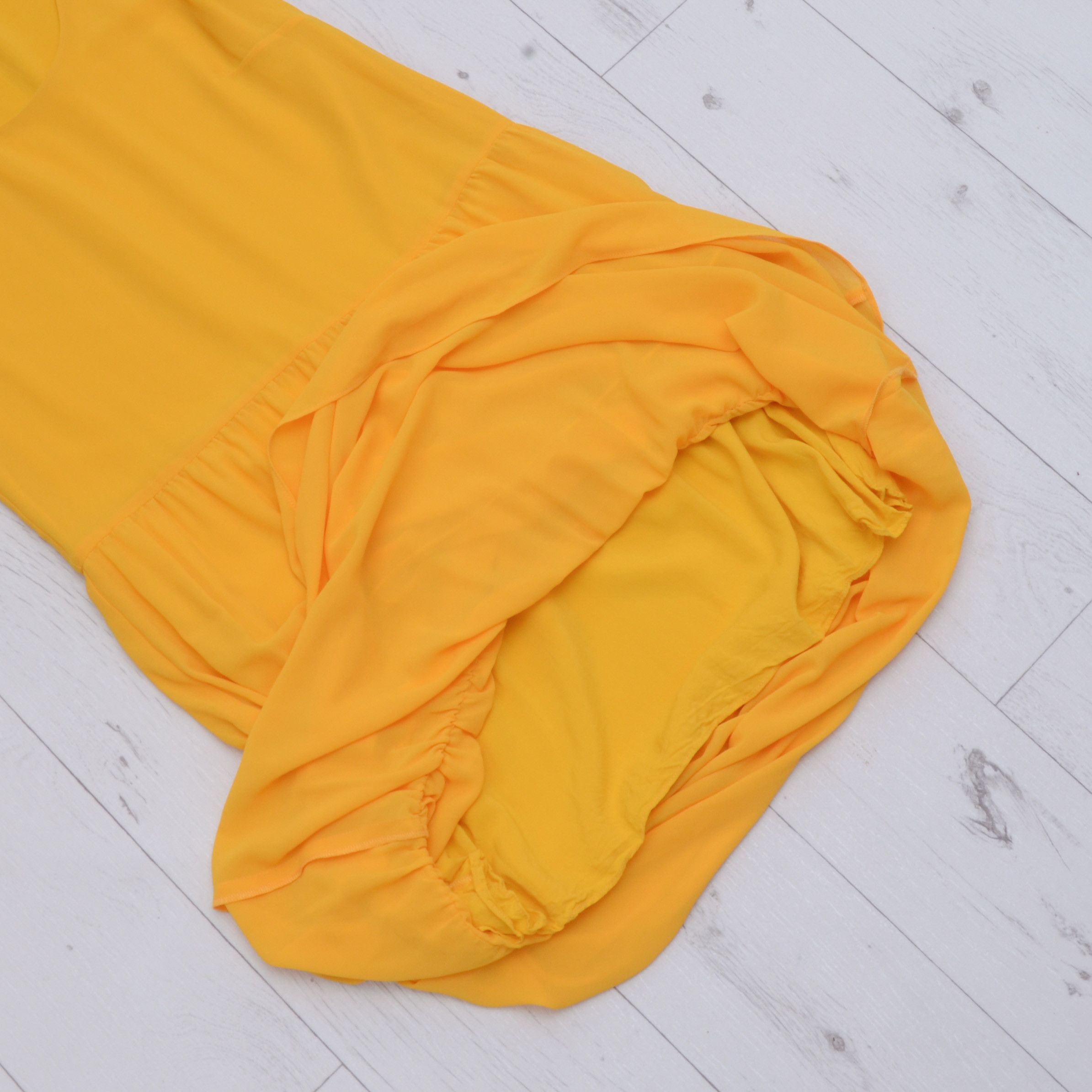 Maje Luxury Maje Rachelli Soild Yellow Crepe De Chine Maxi Dress Size XS / US 0-2 / IT 36-38 - 8 Thumbnail