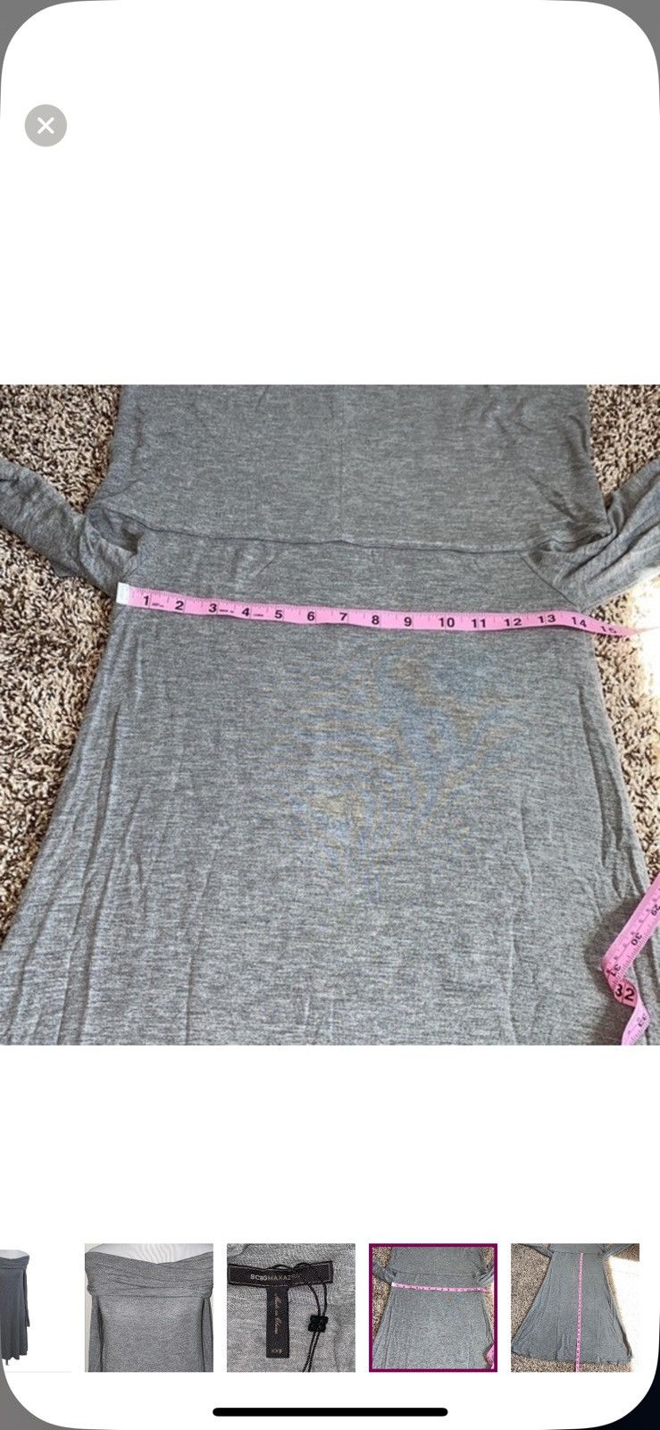 Bcbgmaxazria BCBGmaxazria XXS off shoulder grey dress Size XXS / US 00 / IT 34 - 5 Thumbnail