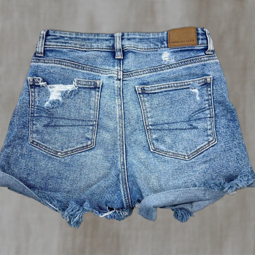 American Eagle Outfitters VINTAGE American Eagle Outfitters Shorts Women 2 Cut Off Baggy Mom Med Wash Faded Holes Jorts Size 26" / US 2 / IT 38 - 1 Thumbnail