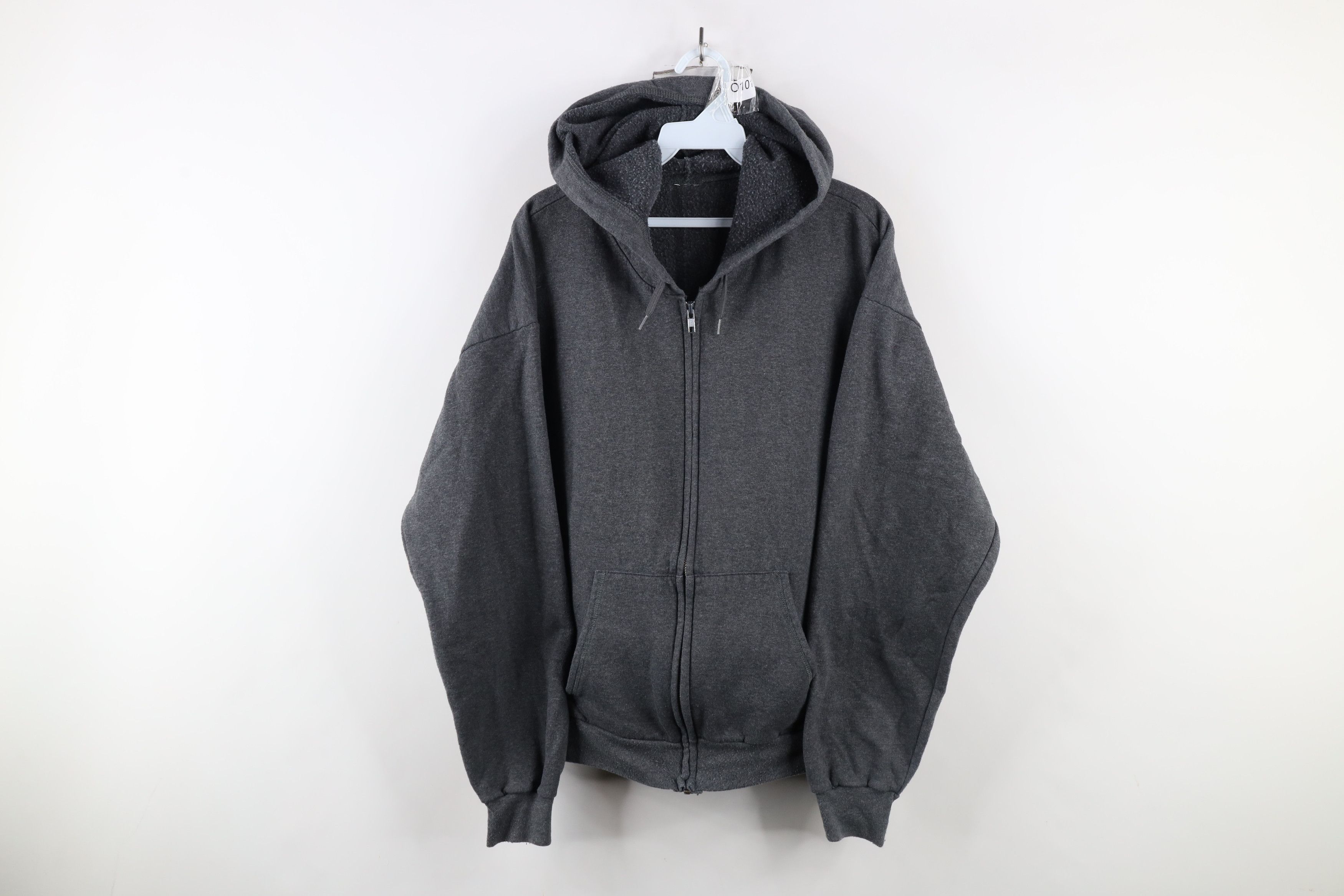 Vintage Vintage 90s Streetwear Blank Full Zip Hoodie Sweatshirt Gray Size US M / EU 48-50 / 2 - 1 Thumbnail