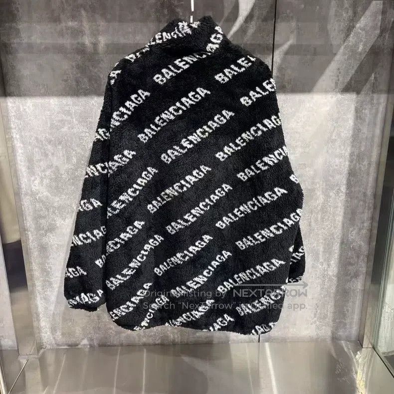 Balenciaga Balenciaga Black Teddy Full Print Jacket Size XXS / US 00 / IT 34 - 2 Thumbnail
