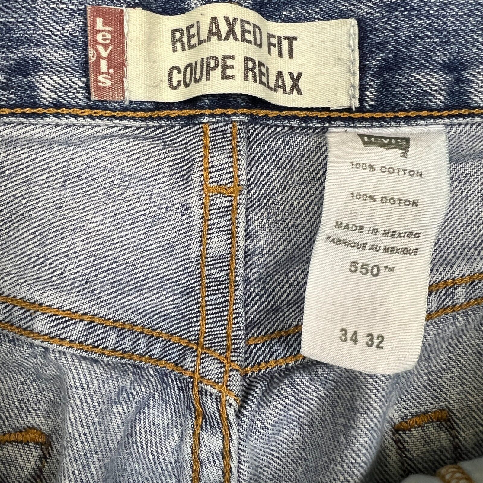 Levi's × Vintage Levi's 550 Jeans 34x31 Relaxed Light Wash Baggy Denim Pants Size US 34 / EU 50 - 9 Thumbnail