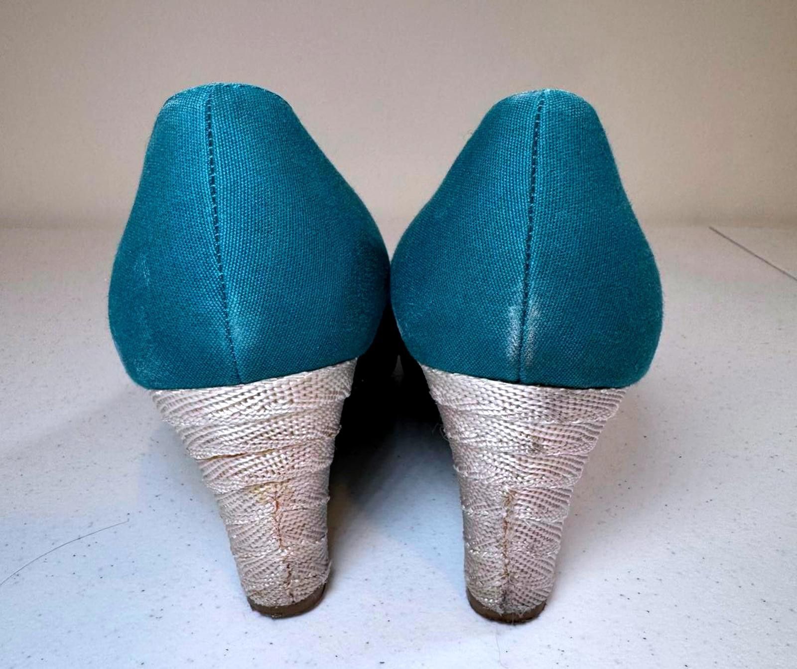 Steve Madden Steve Madden Teal Wedge Heels with Knotted Detail Size US 11 / IT 41 - 3 Thumbnail