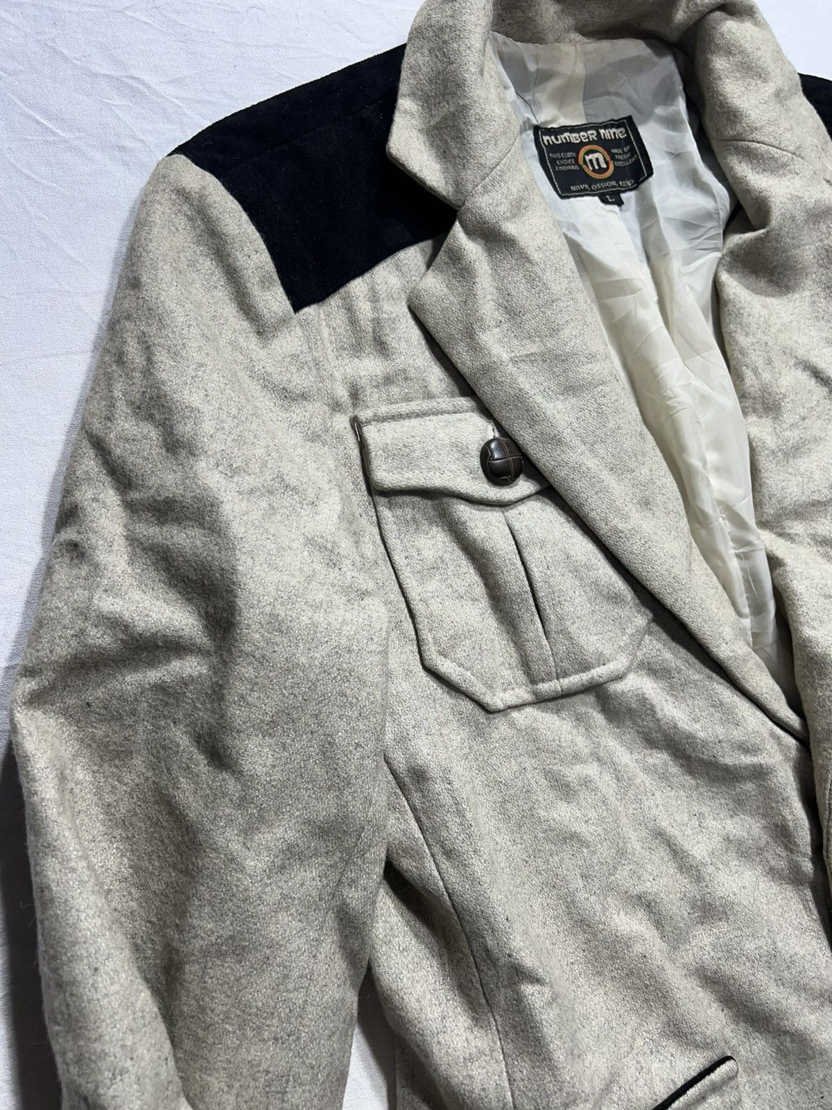 Number (N)ine Number (N)ine herringbone suede patch field jacket Size US L / EU 52-54 / 3 - 5 Thumbnail
