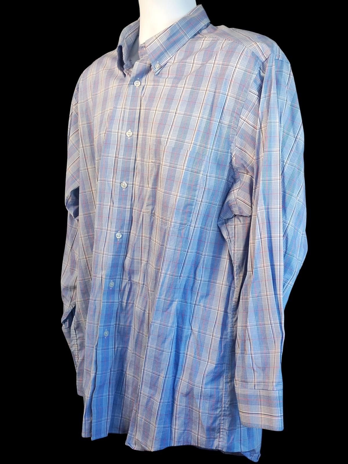 Izod IZOD Men's Casual Blue Plaid Button-Down Shirt Size US XL / EU 56 / 4 - 5 Thumbnail