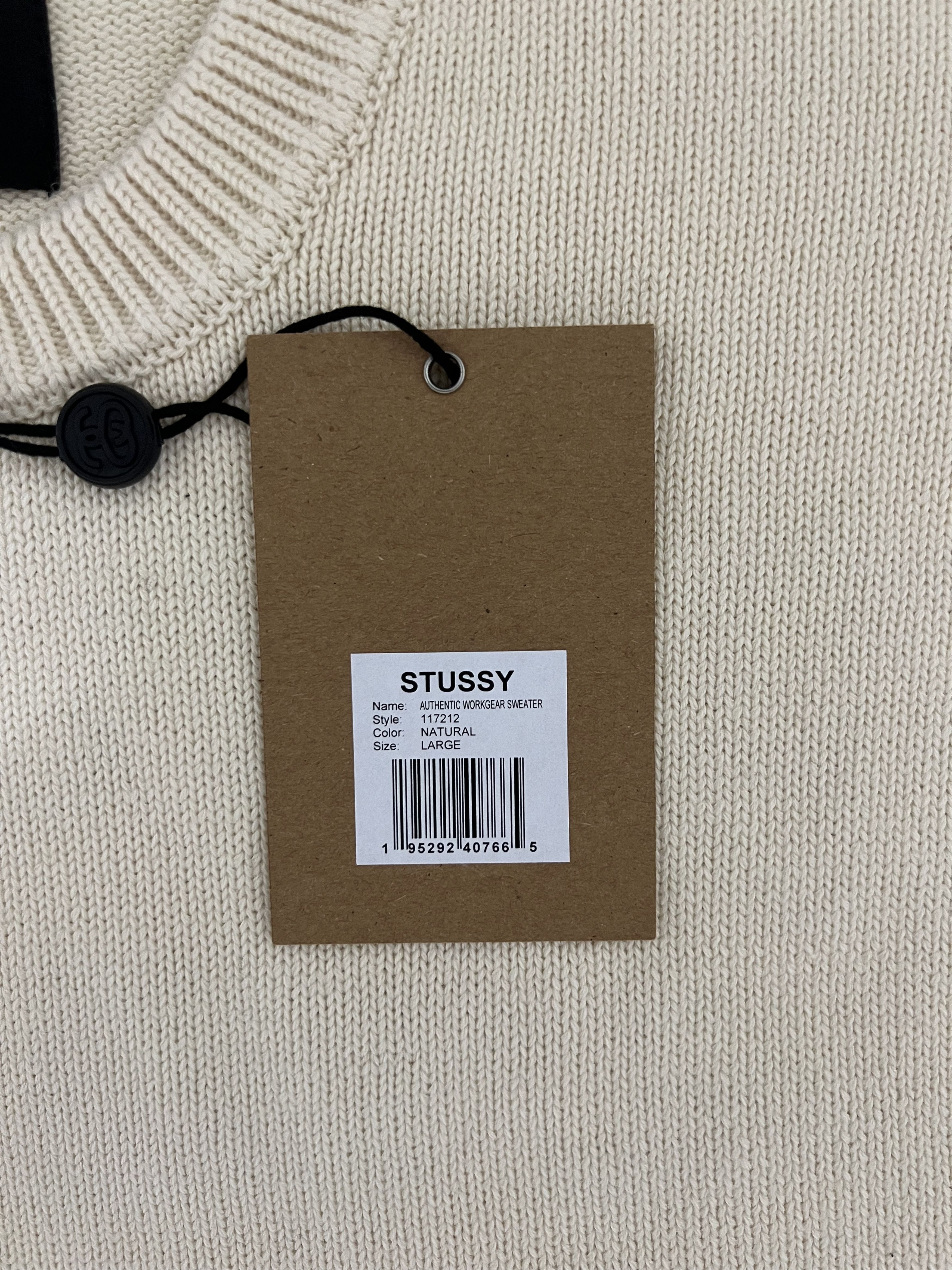 Stussy 💚 SS23 Stussy Natural Authentic Workgear Sweater Large NEW Size US L / EU 52-54 / 3 - 6 Thumbnail