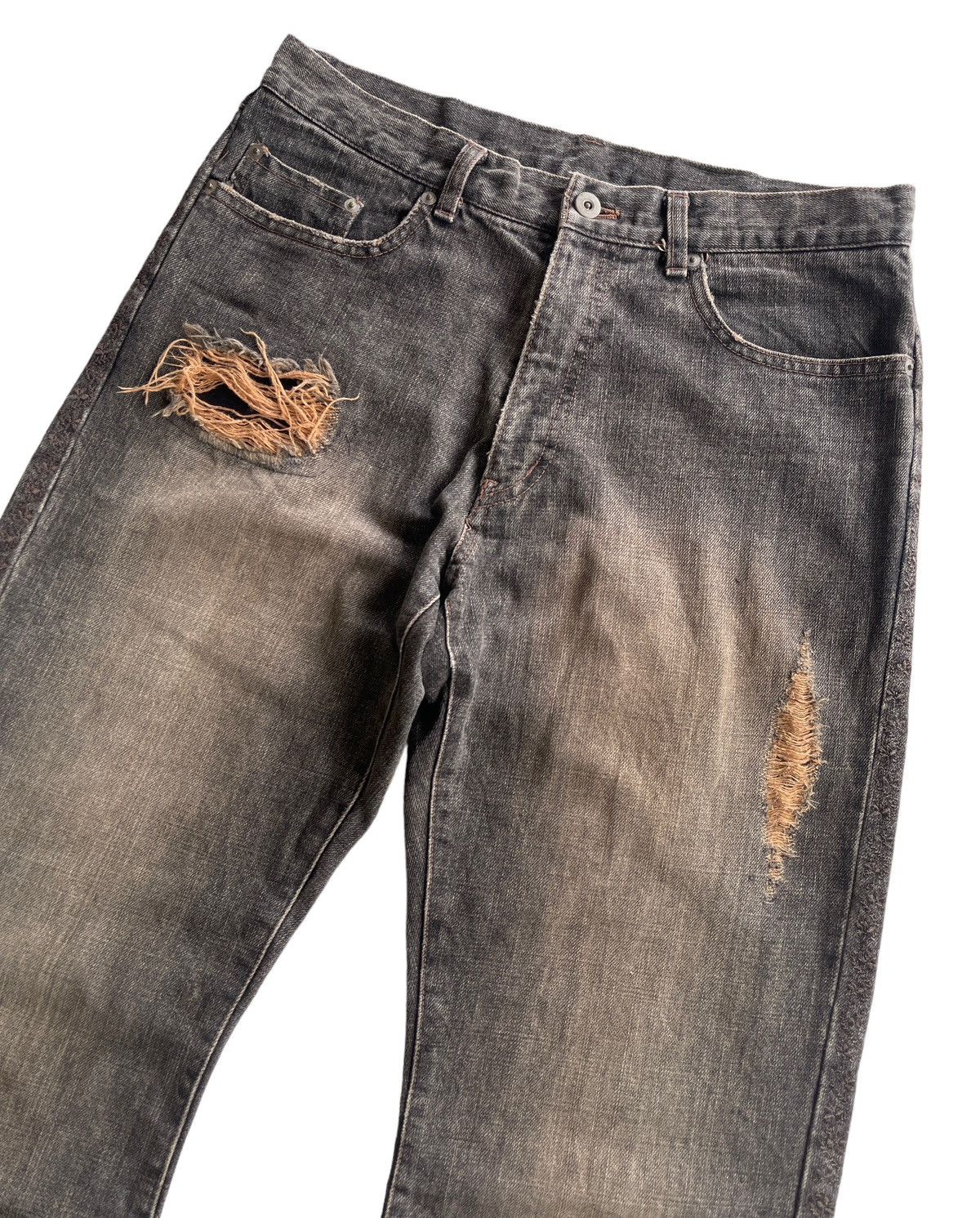 Japanese Brand Distressed Flare Mudd LGB Denim Size US 30 / EU 46 - 9 Thumbnail