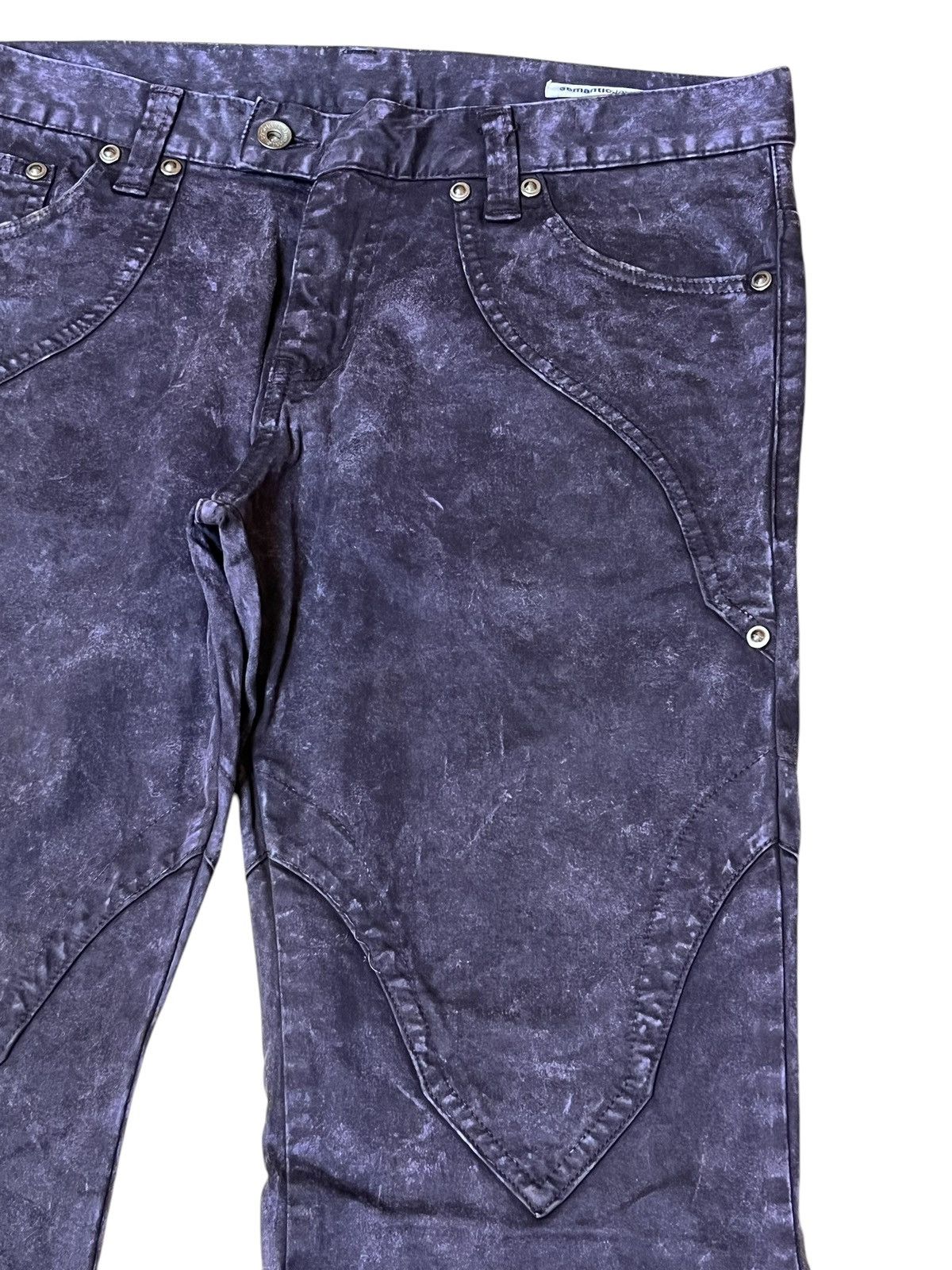 Tornado Mart FLARED🔥SICK VINTAGE SEMANTIC DESIGN TYE DYE FLARE JEANS Size US 34 / EU 50 - 4 Thumbnail