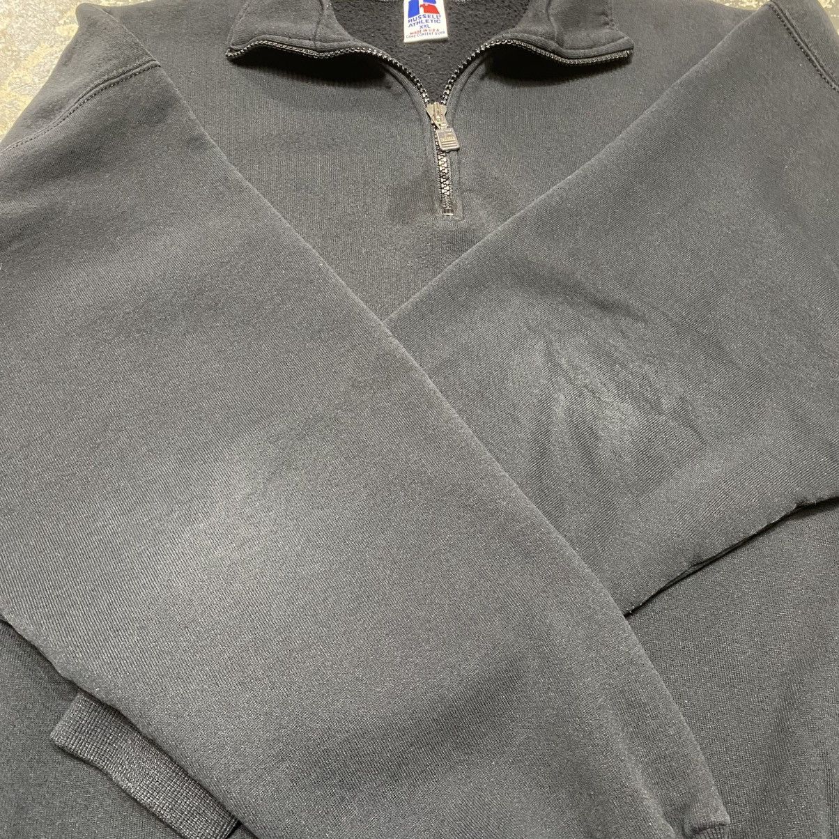 Russell Athletic × Vintage Vintage Russell Athletic Black Blank Boxy 1/4 zip Crewneck Size US XXL / EU 58 / 5 - 6 Thumbnail