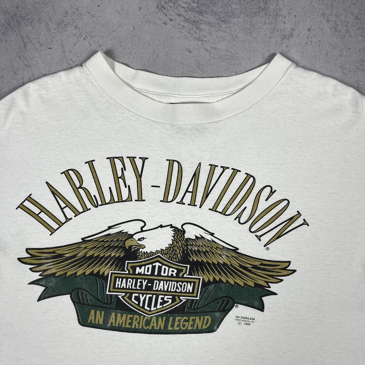 Harley Davidson Vintage Harley Davidson 3D emblem rare Eagle tee 1990’s Size US XL / EU 56 / 4 - 3 Thumbnail