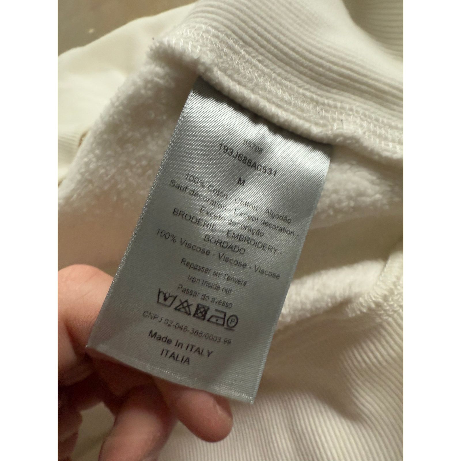 Dior Dior Script CD Logo Hoodie White Black Used Medium Size US M / EU 48-50 / 2 - 4 Thumbnail