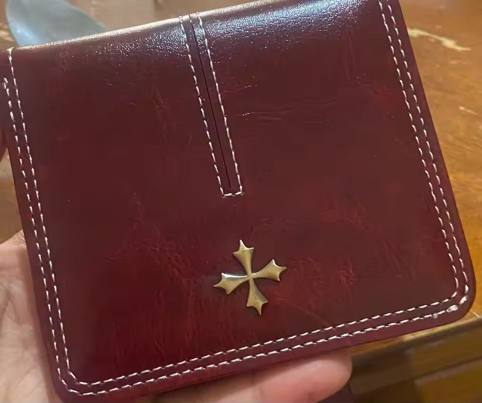Japanese Brand Y2K PU Leather Cross Wallet (burgundy) Size ONE SIZE - 1 Thumbnail