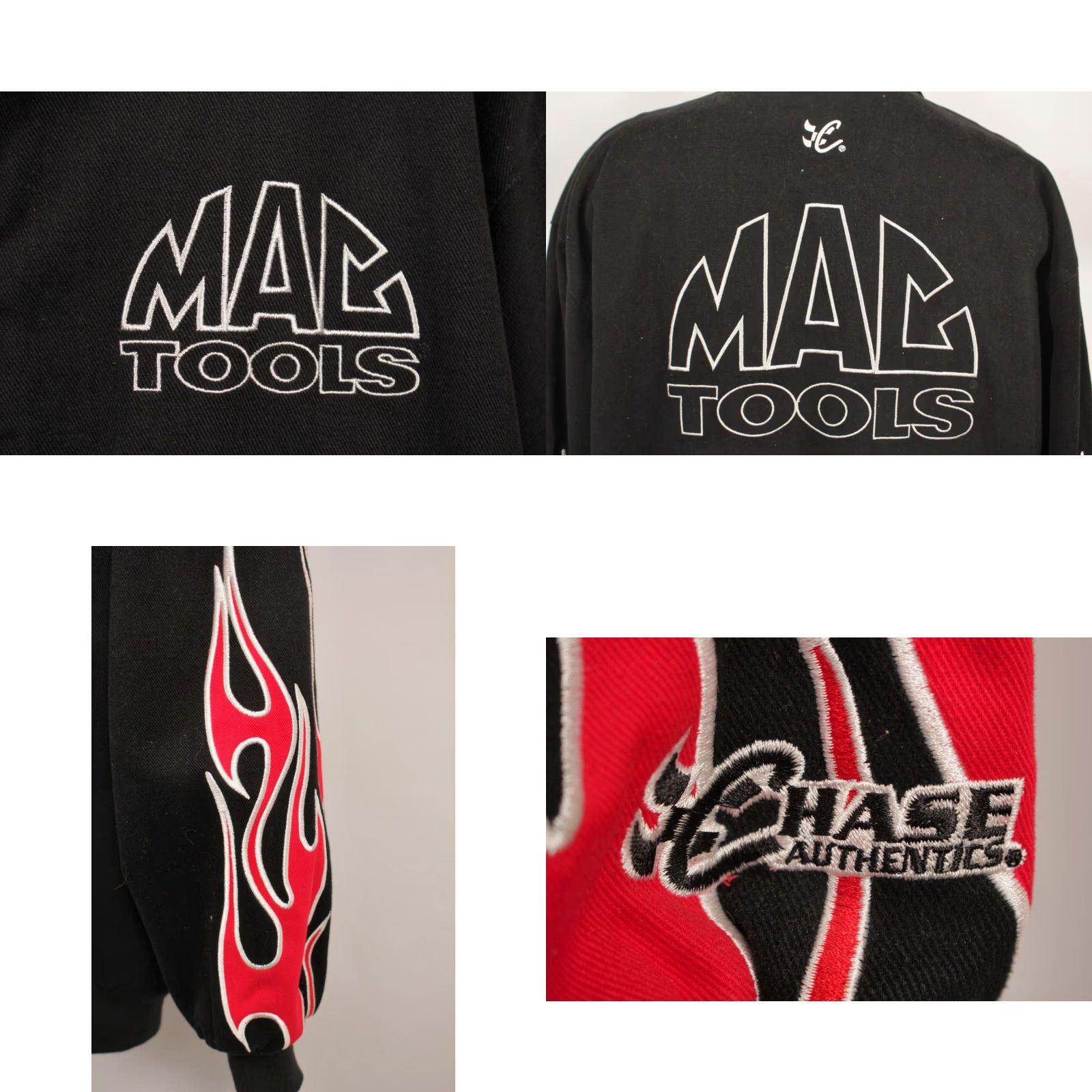 Chase Authentics VINTAGE CHase Authentics 90s Jacket Mens XL Black Red Mac Tools Flames 1990s Authentic Size US XL / EU 56 / 4 - 8 Thumbnail