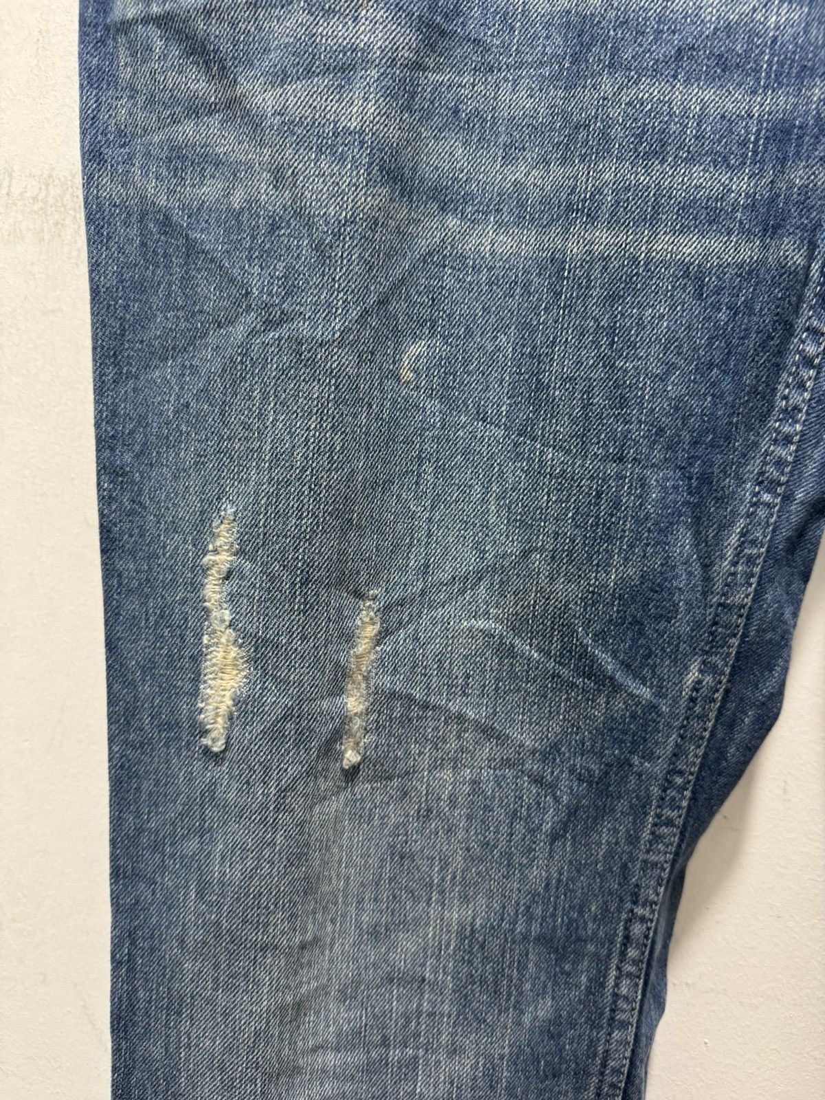 Japanese Brand JAPANESE DESIGN DOUBLE WAIST DISTRESSED DENIM JEANS Size US 34 / EU 50 - 6 Thumbnail