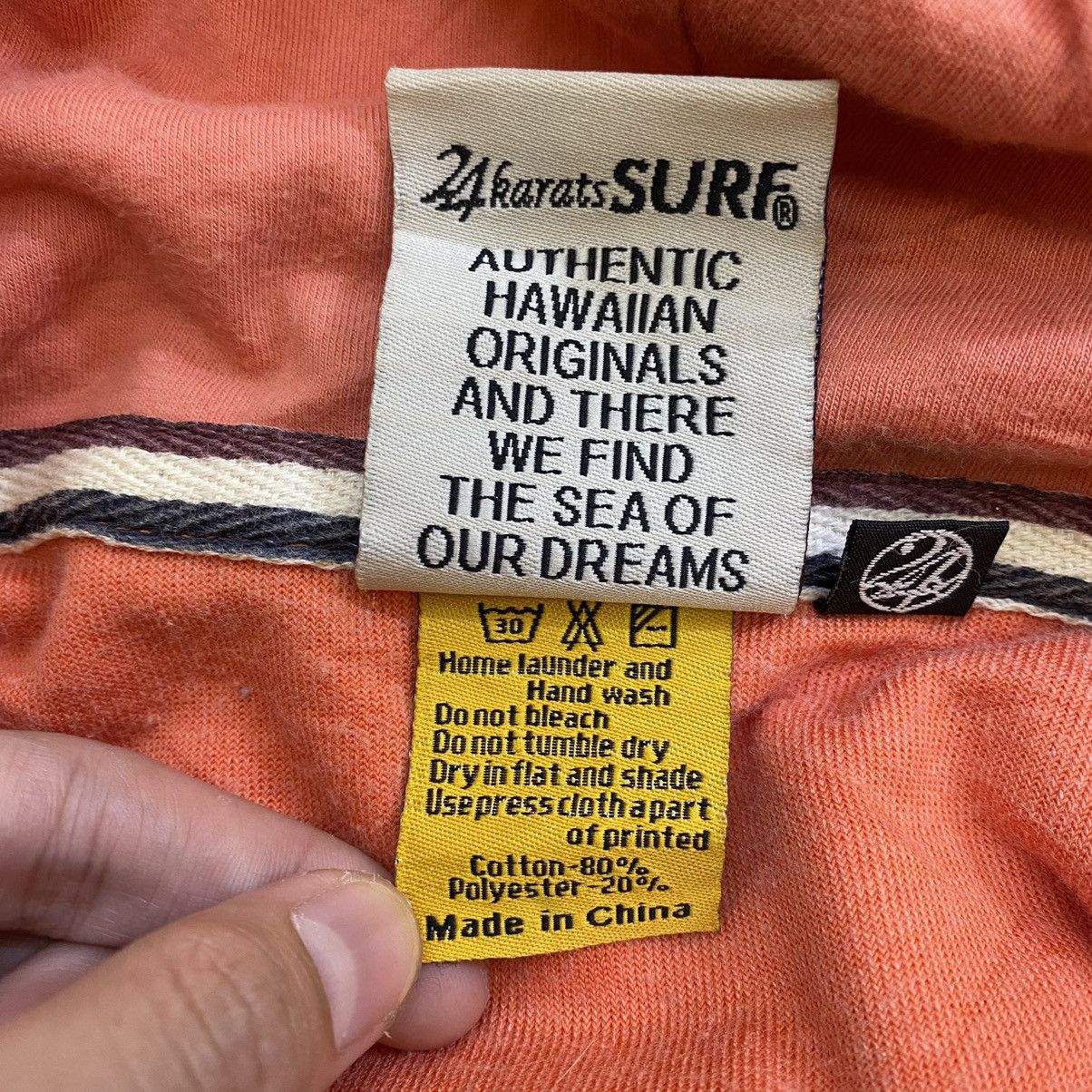 Japanese Brand 24KARATS SURF Japanese Brand Embroidered Logo Orange Hoodie Size US M / EU 48-50 / 2 - 7 Thumbnail