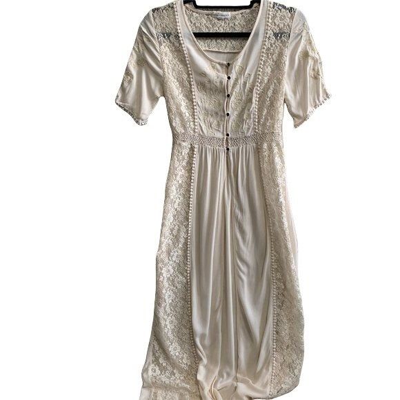 Other Coco + Jamieson Ivory Floral Embroidered Boho Duster Size XS / US 0-2 / IT 36-38 - 8 Thumbnail