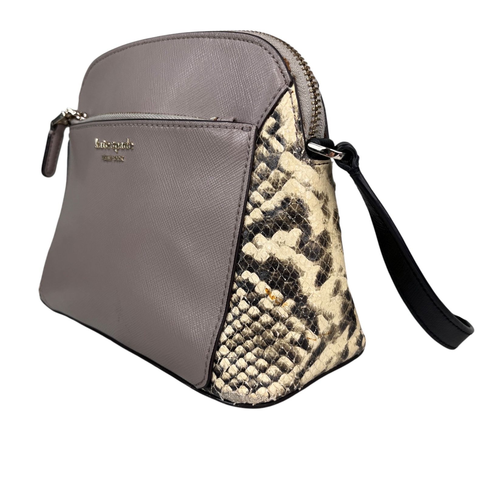 Kate Spade Kate Spade NY Louise Python Embossed Taupe Crossbody Purse Size ONE SIZE - 4 Thumbnail