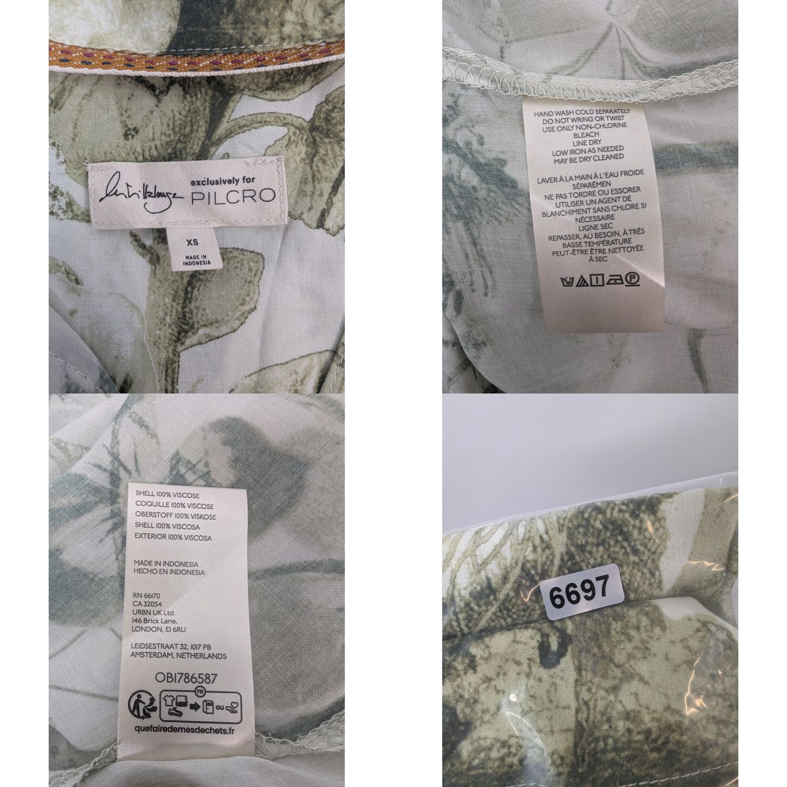 Anthropologie Anthropologie The Romy Manel Villalonga Relaxed Button Shirt Women XS Floral White Green Pattern Bohemian Classic long sleeve 100% viscose Size XS / US 0-2 / IT 36-38 - 8 Thumbnail